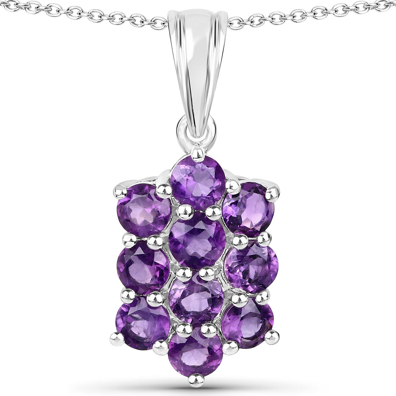 6.80 Carat Genuine Amethyst .925 Sterling Silver 3 Piece Jewelry Set Ring, Earrings, and Pendant w/ Chain on sale at MyriadMart