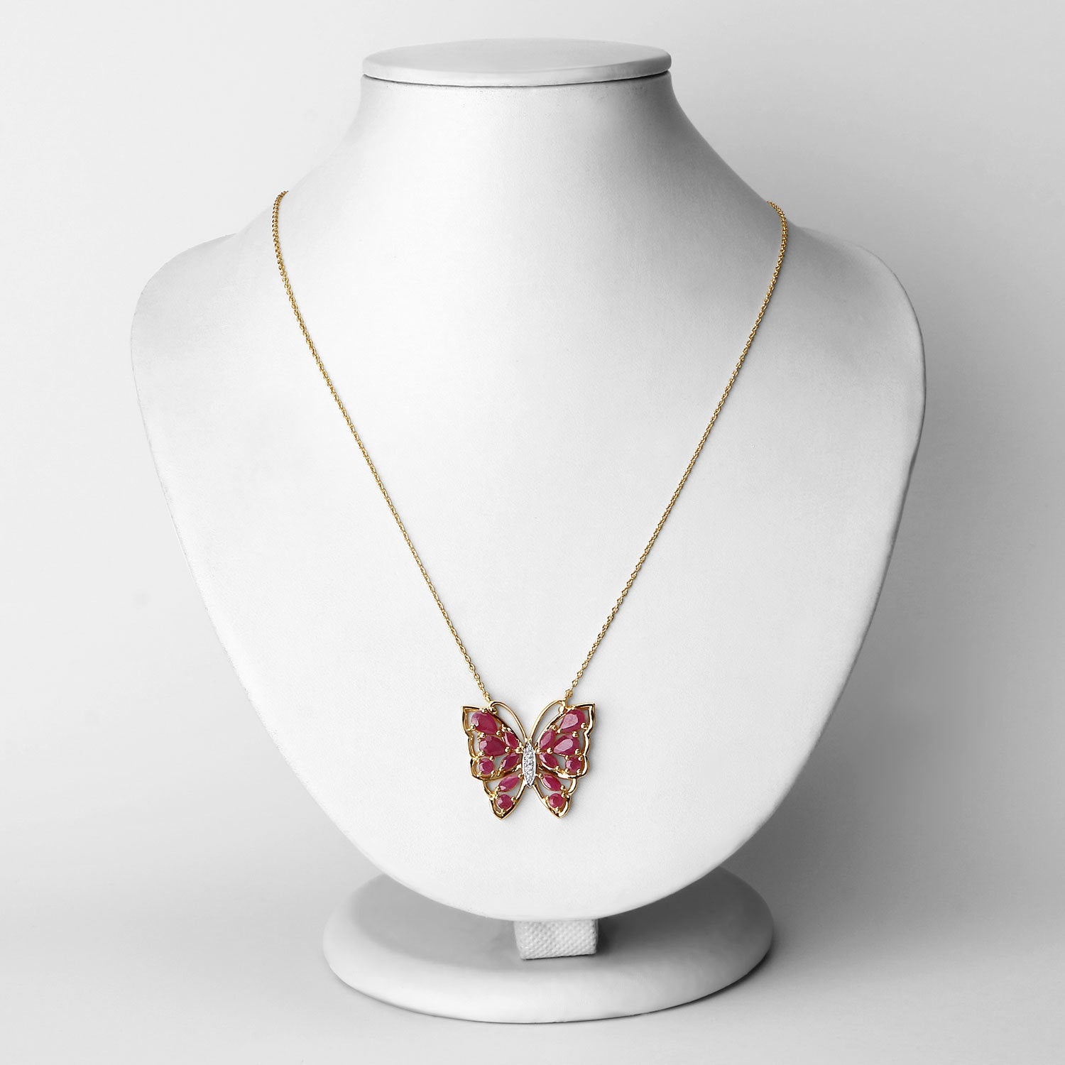 2.88 Carat Genuine Ruby and White Zircon .925 Sterling Silver Necklace on sale at MyriadMart