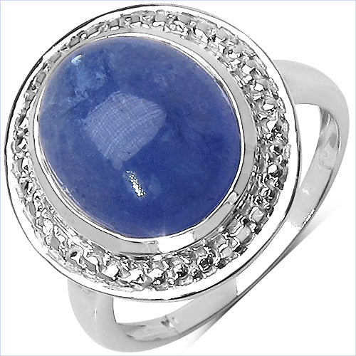 7.10 Carat Genuine Tanzanite .925 Sterling Silver Ring on sale at MyriadMart