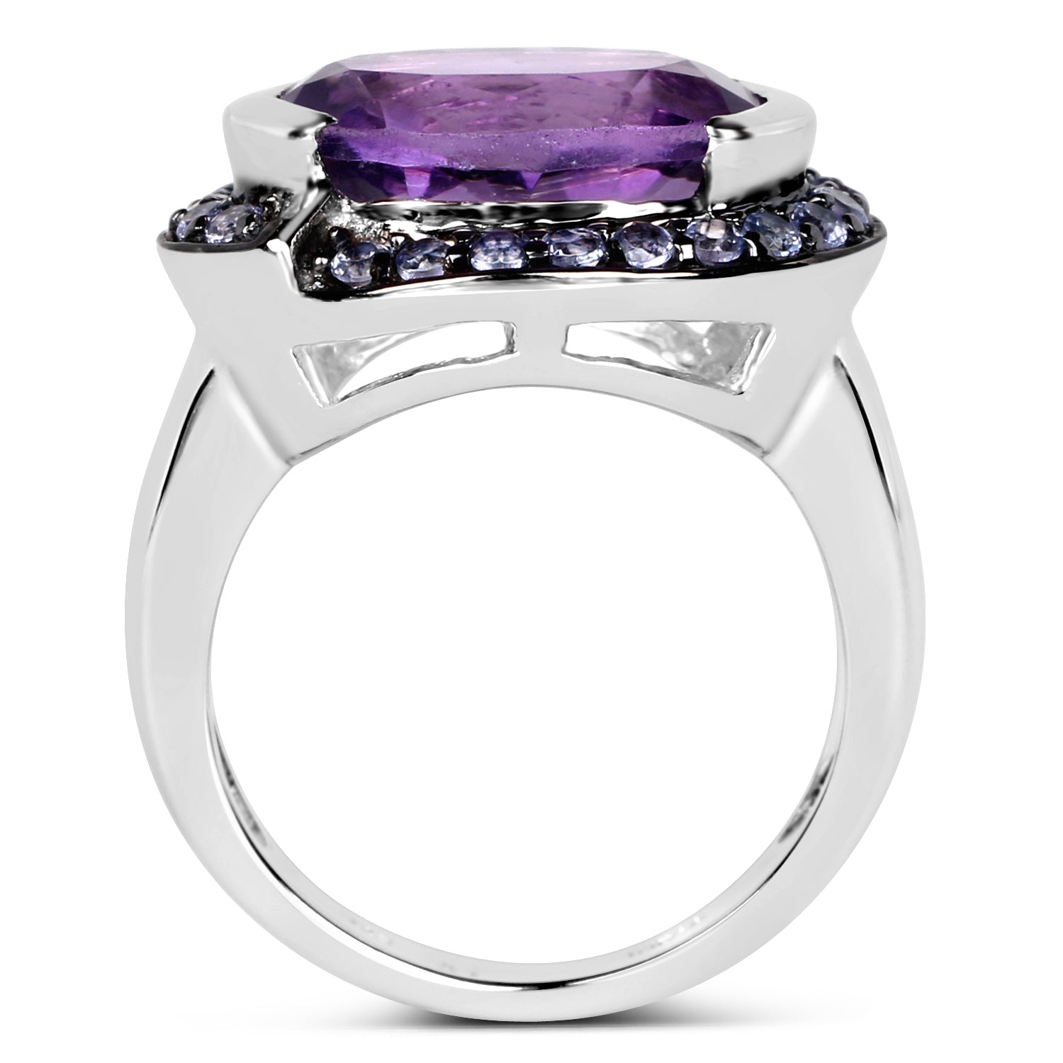 5.56 Carat Genuine Amethyst & Tanzanite .925 Sterling Silver Ring on sale at MyriadMart