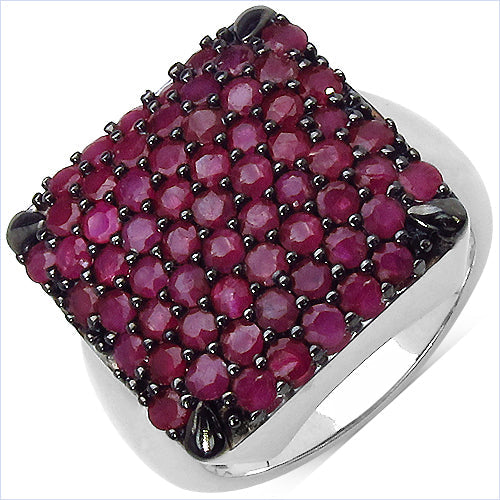 3.15 Carat Genuine Ruby .925 Sterling Silver Ring on sale at MyriadMart