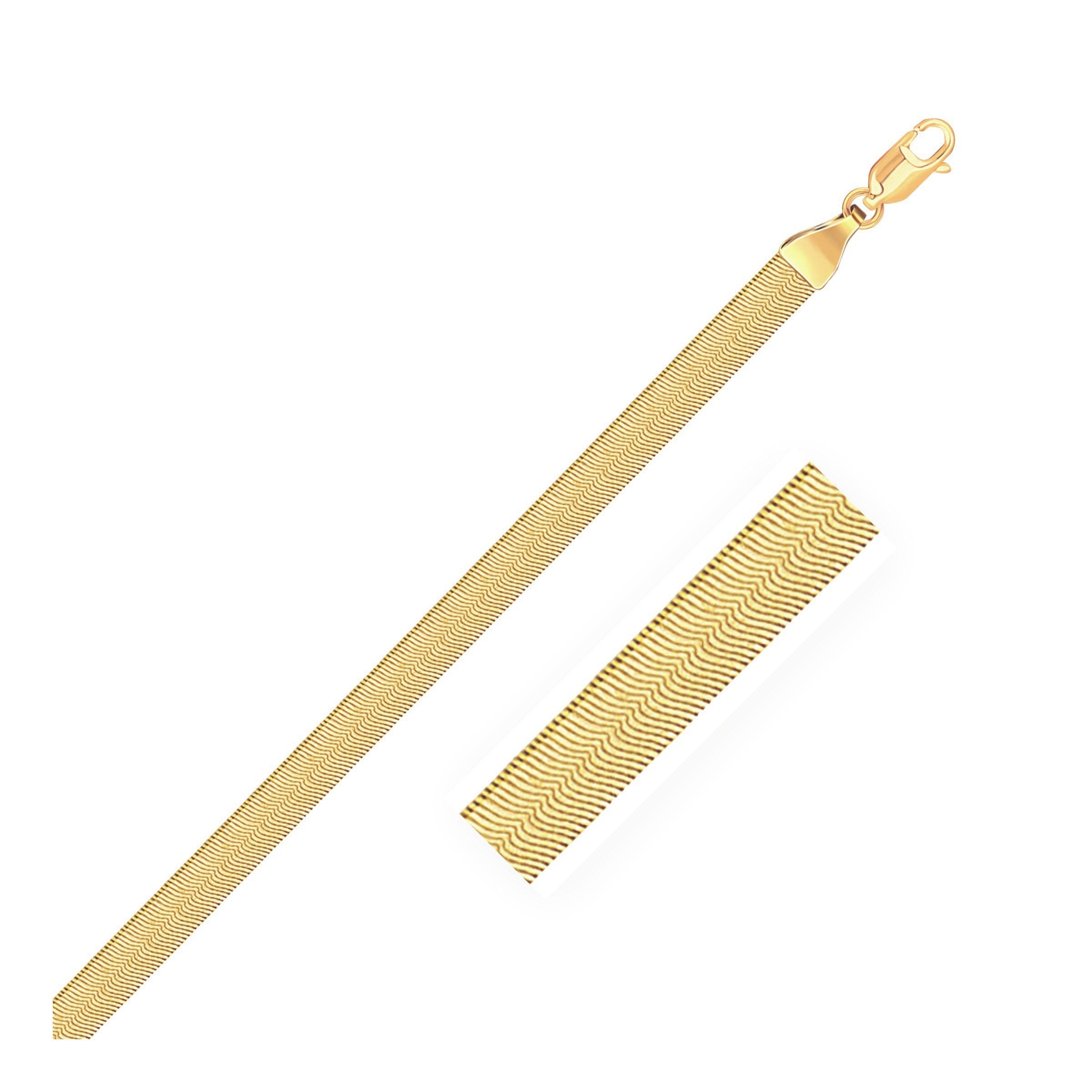4.0mm 14k Yellow Gold Super Flex Herringbone Bracelet on sale at MyriadMart