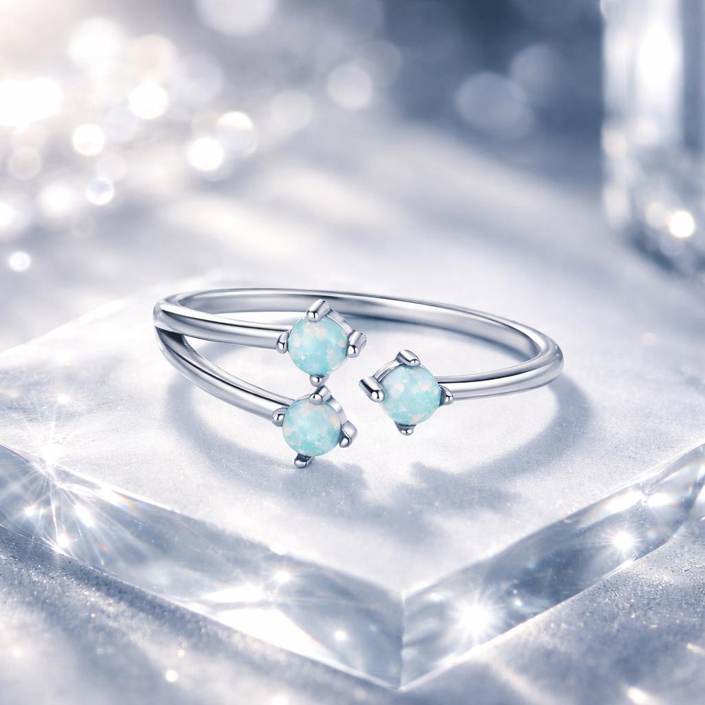 925 Sterling Silver Translucent Opal Ring for Women on sale at MyriadMart