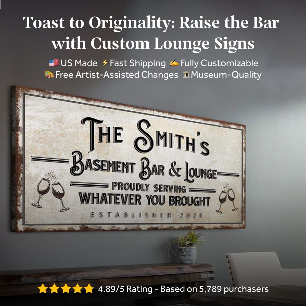 Basement Bar And Lounge Sign X on sale at MyriadMart