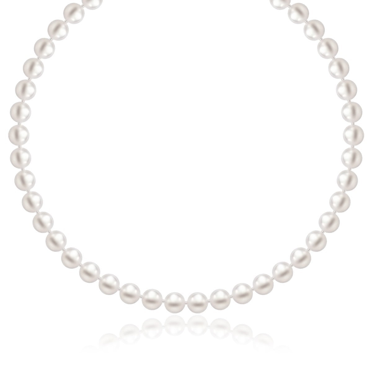 14k Yellow Gold Necklace with White Freshwater Cultured Pearls 6.0mm to 6.5mm on sale at MyriadMart
