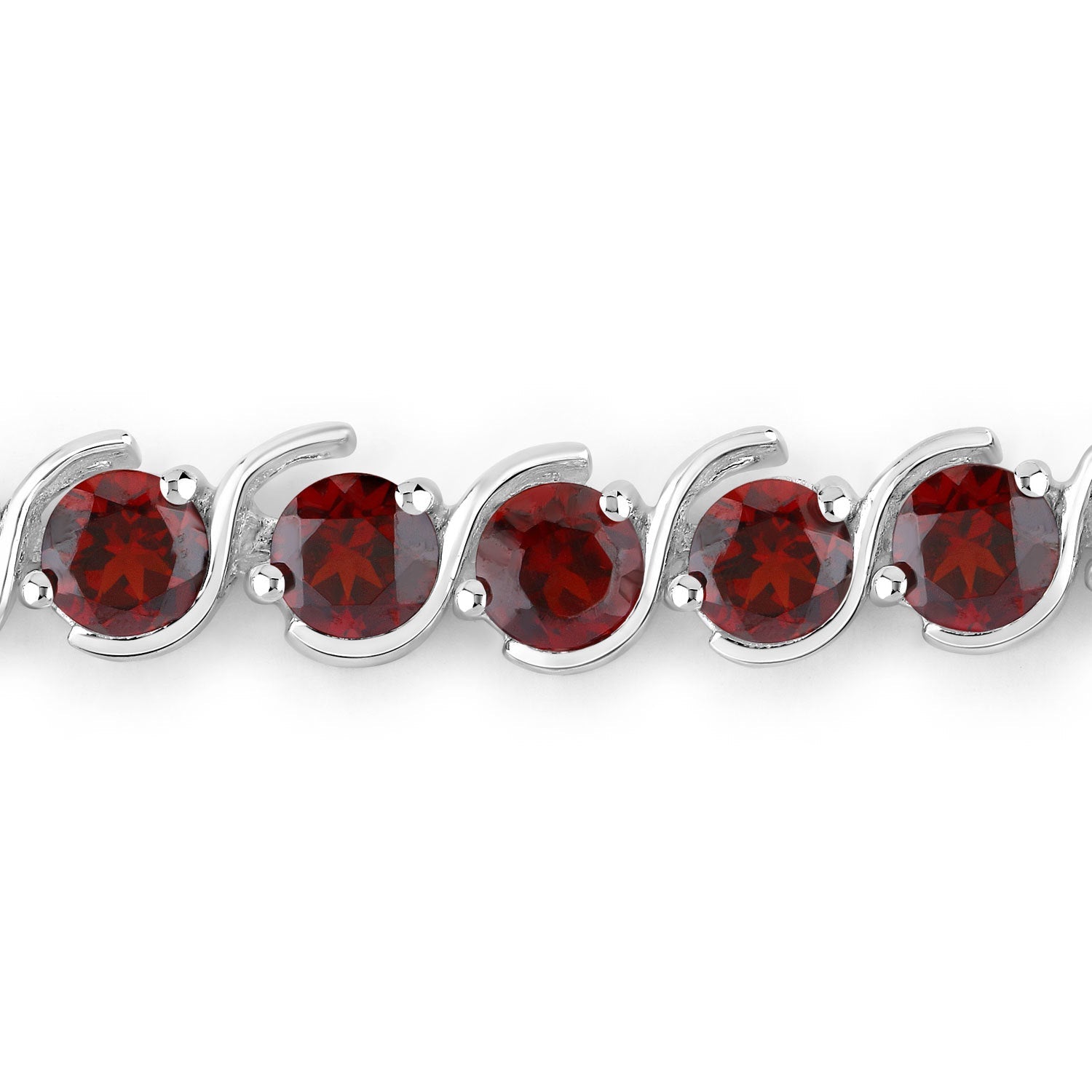 3.30 Carat Genuine Garnet .925 Sterling Silver Bracelet on sale at MyriadMart