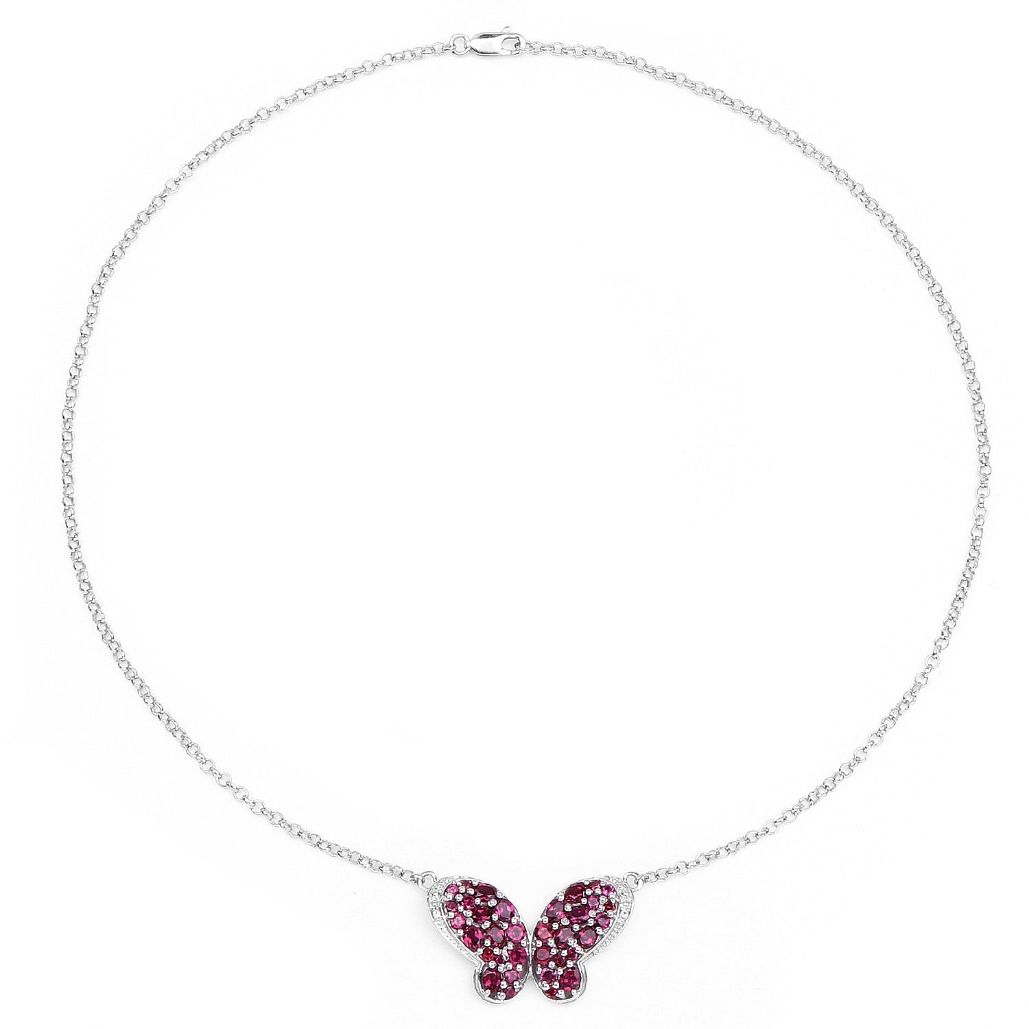 4.15 Carat Genuine Rhodolite and White Topaz .925 Sterling Silver Pendant on sale at MyriadMart