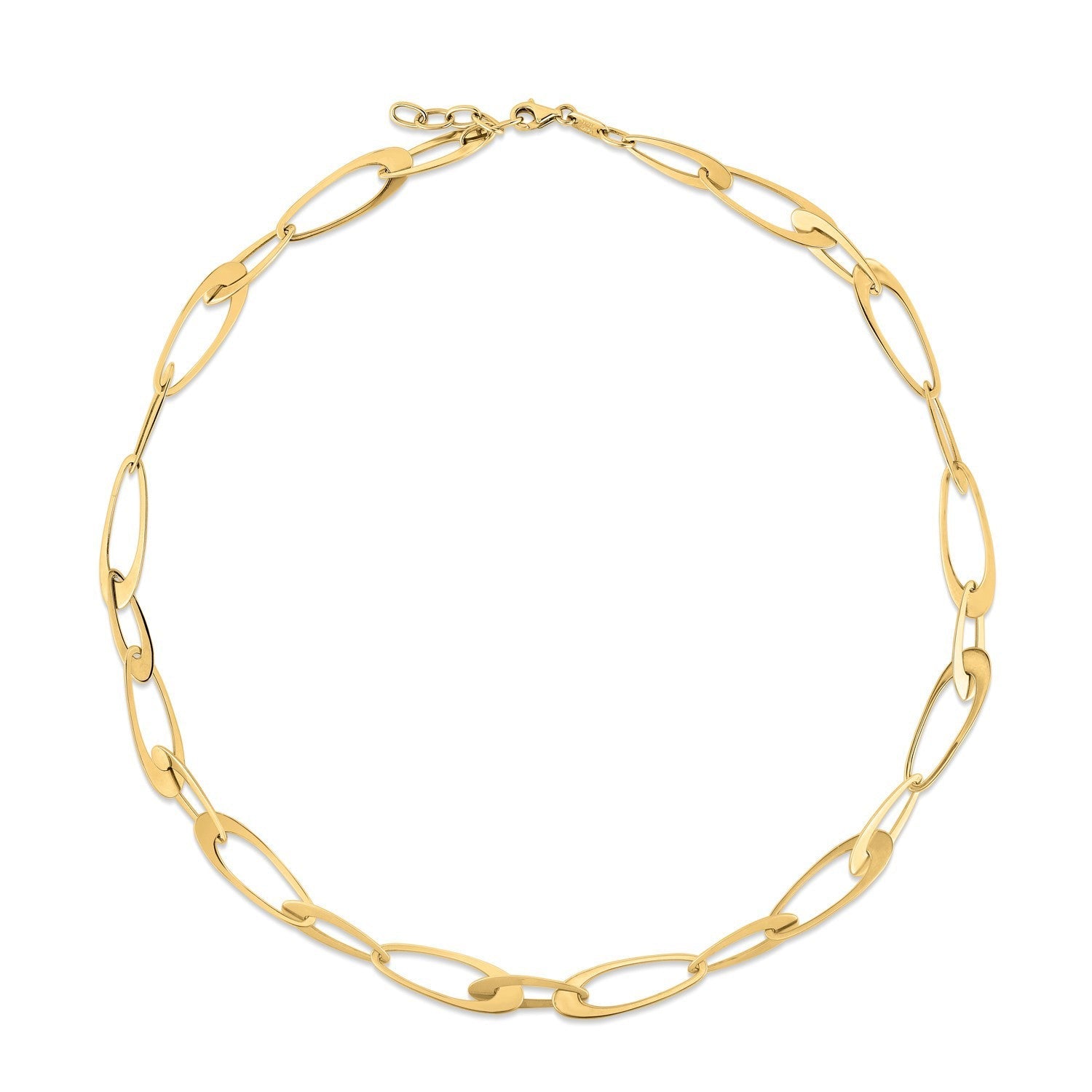 14K Yellow Gold Italian Oval Links Necklace on sale at MyriadMart