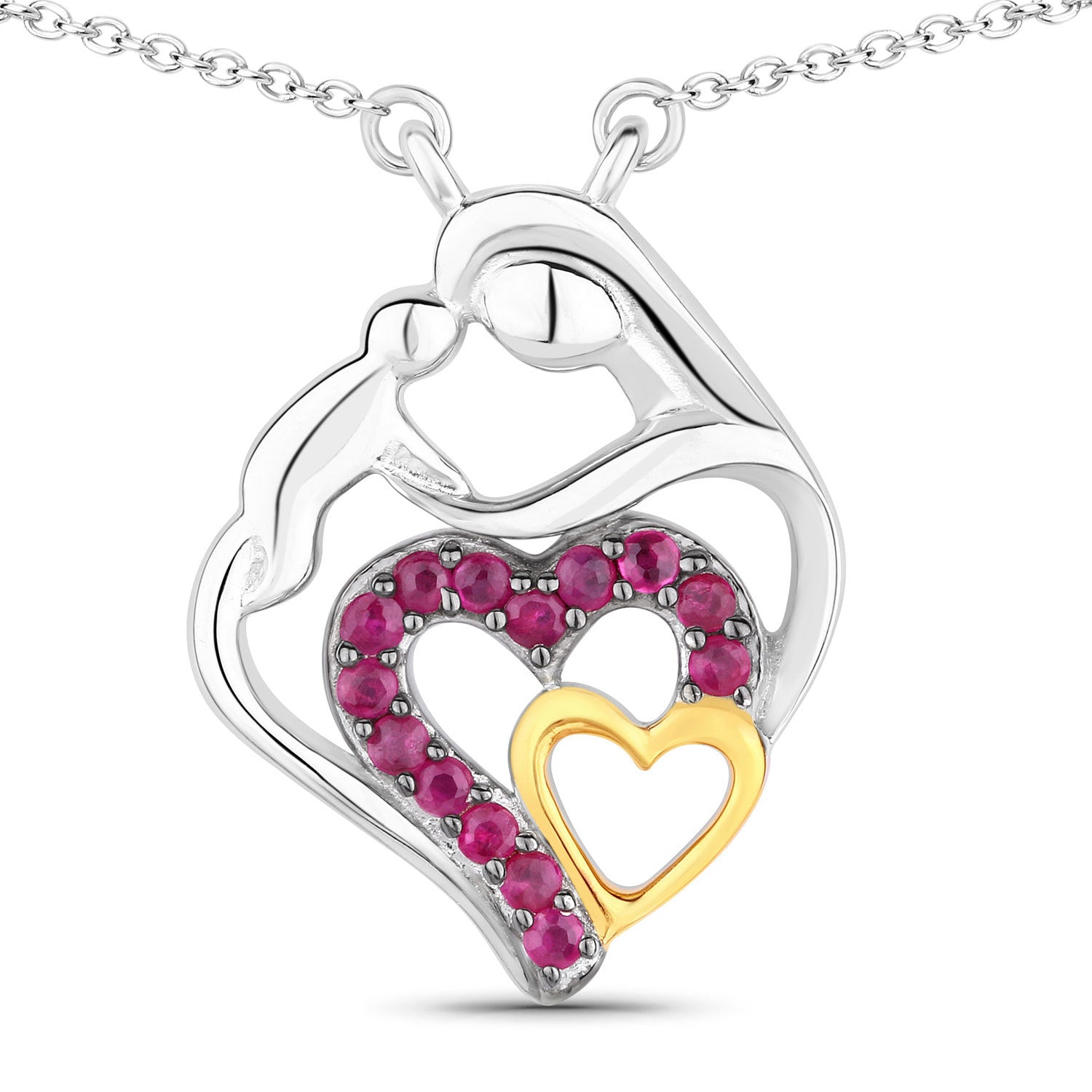 0.28 Carat Genuine Ruby .925 Sterling Silver Pendant on sale at MyriadMart