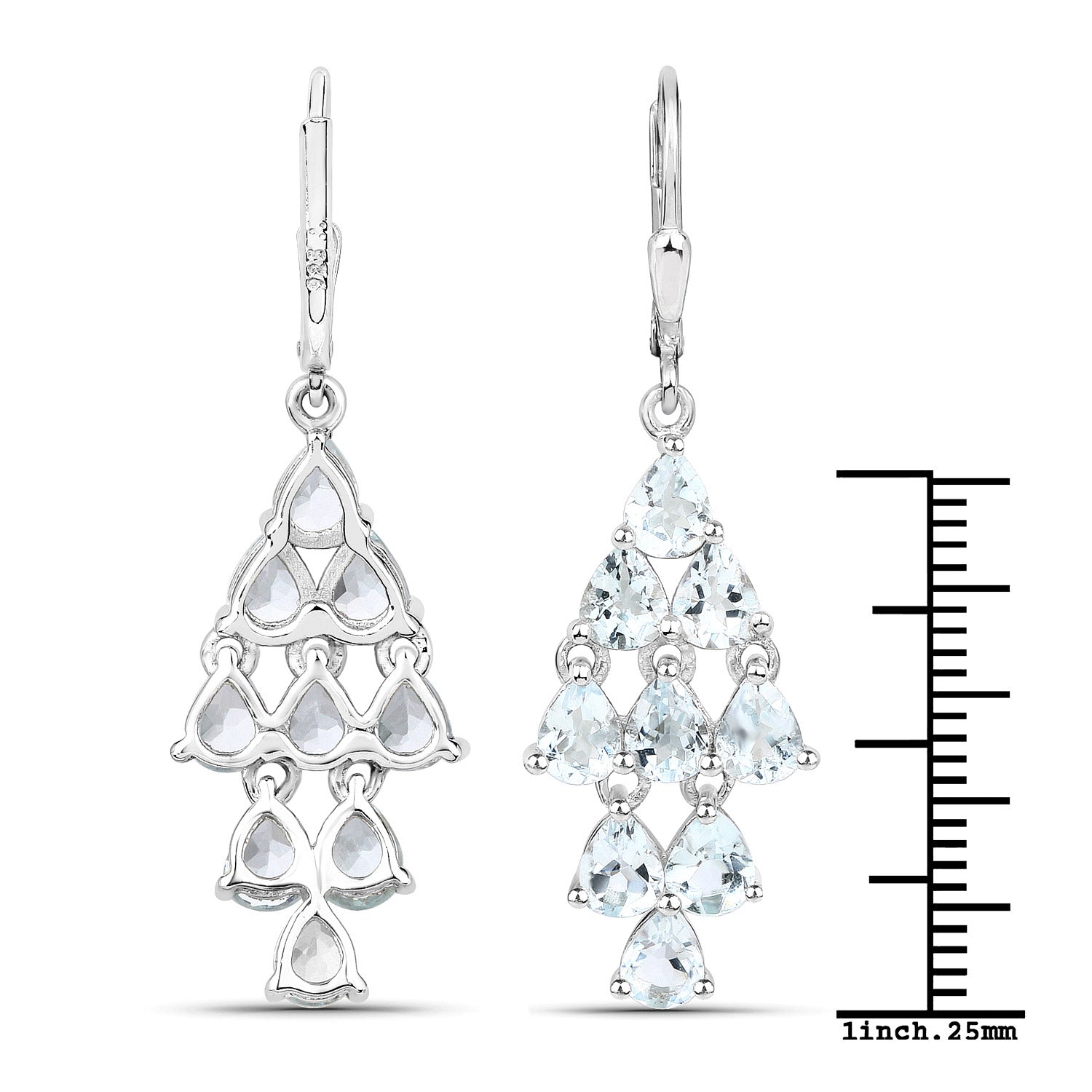 3.96 Carat Genuine Aquamarine .925 Sterling Silver Earrings on sale at MyriadMart