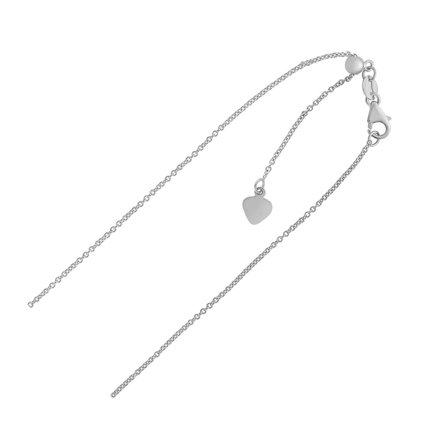 Adjustable Cable Chain in 14k White Gold 1.0mm on sale at MyriadMart