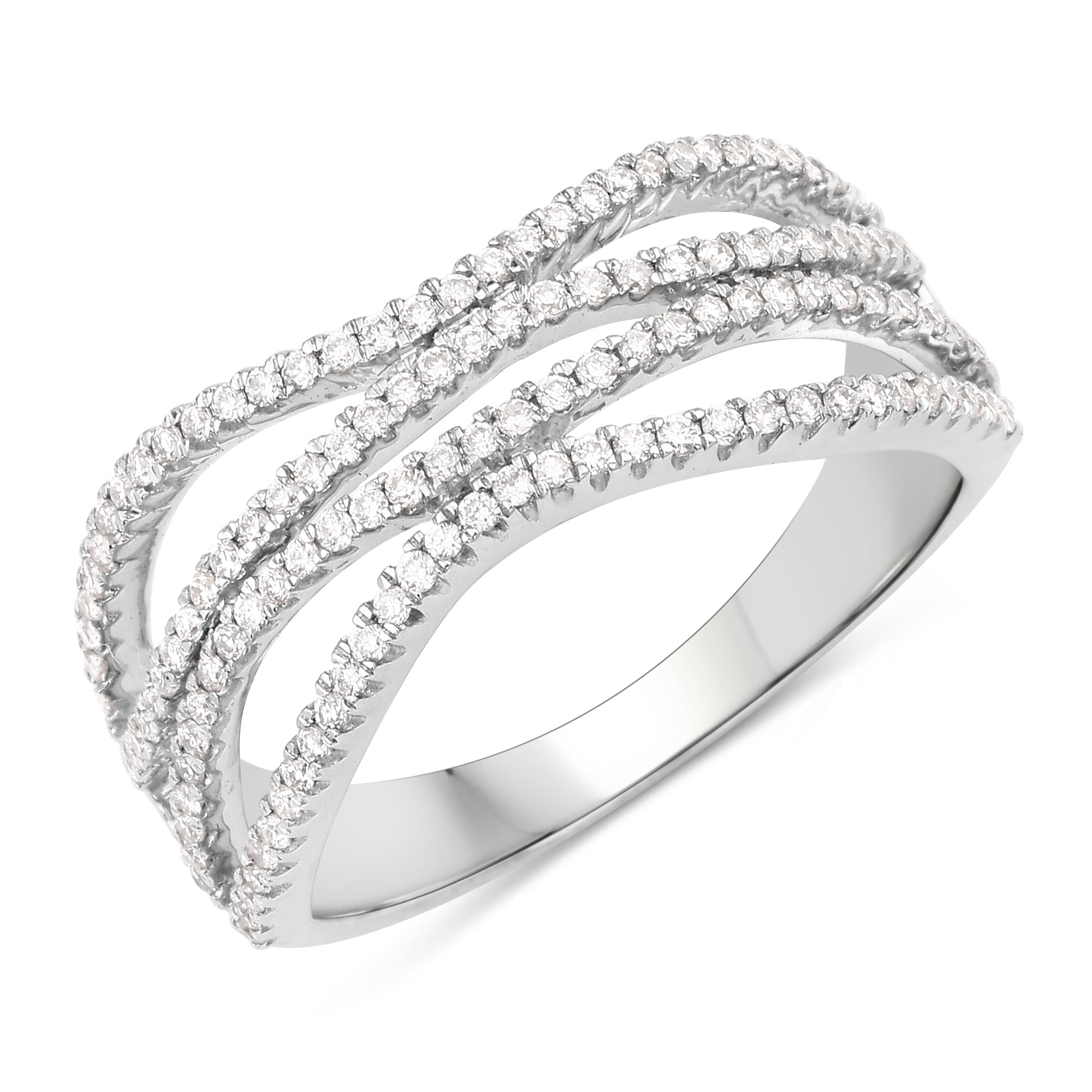 0.46 Carat Genuine White Diamond 14K White Gold Ring F-G Color, SI Clarity on sale at MyriadMart