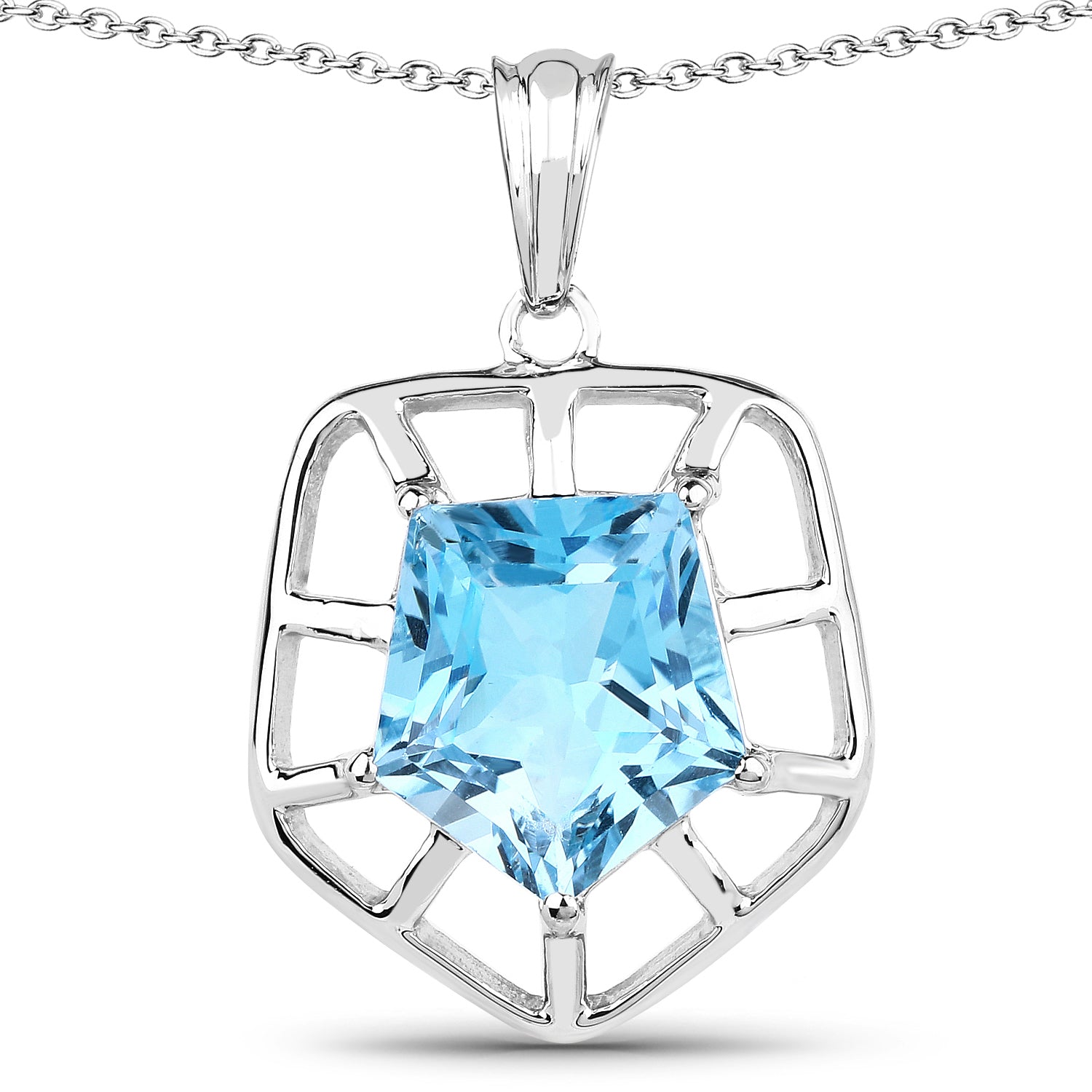 7.60 Carat Genuine Blue Topaz .925 Sterling Silver Pendant on sale at MyriadMart