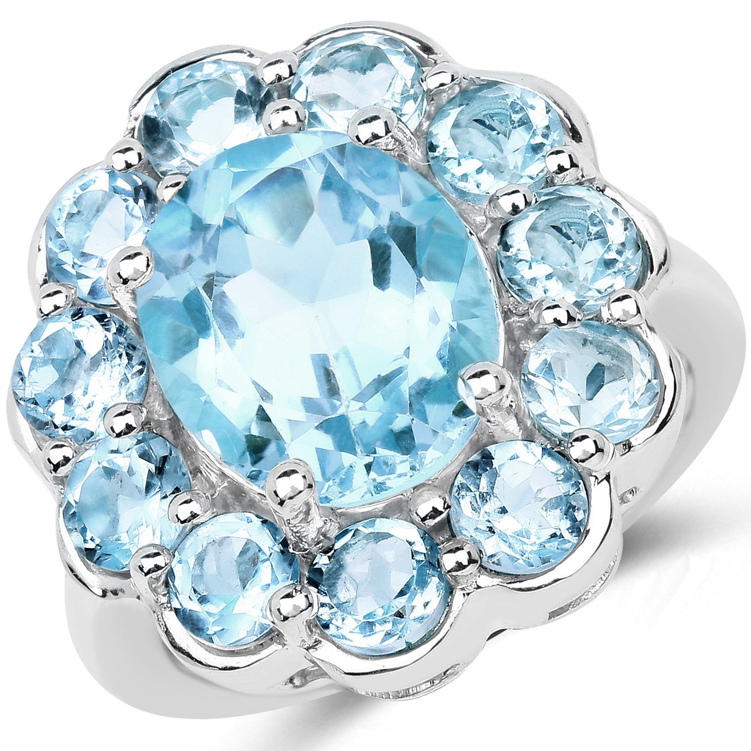 8.67 Carat Genuine Blue Topaz .925 Sterling Silver Ring on sale at MyriadMart