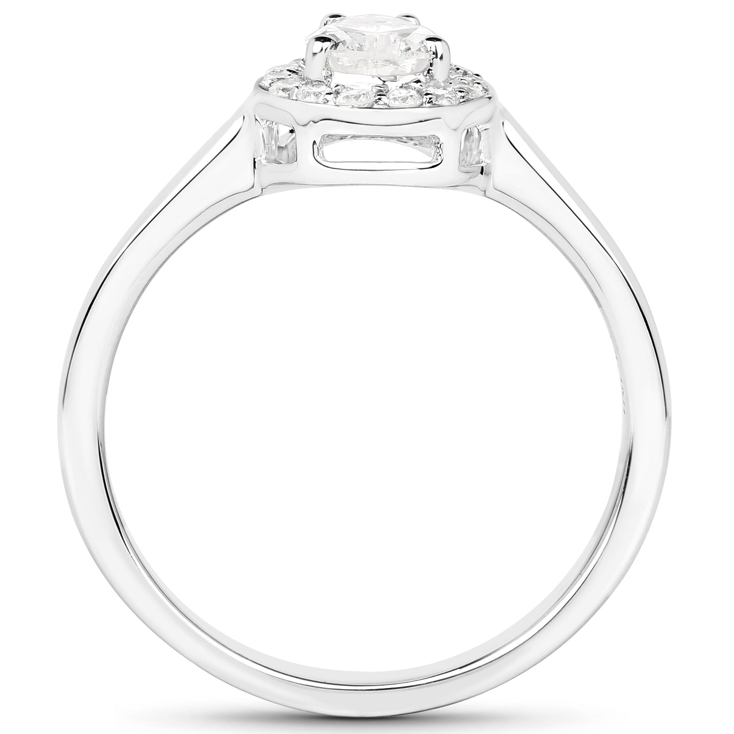 14K White Gold 0.64 Carat Genuine White Diamond Ring on sale at MyriadMart