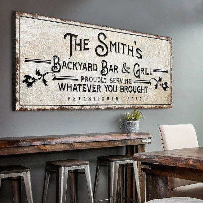 Backyard Bar & Grill Sign on sale at MyriadMart
