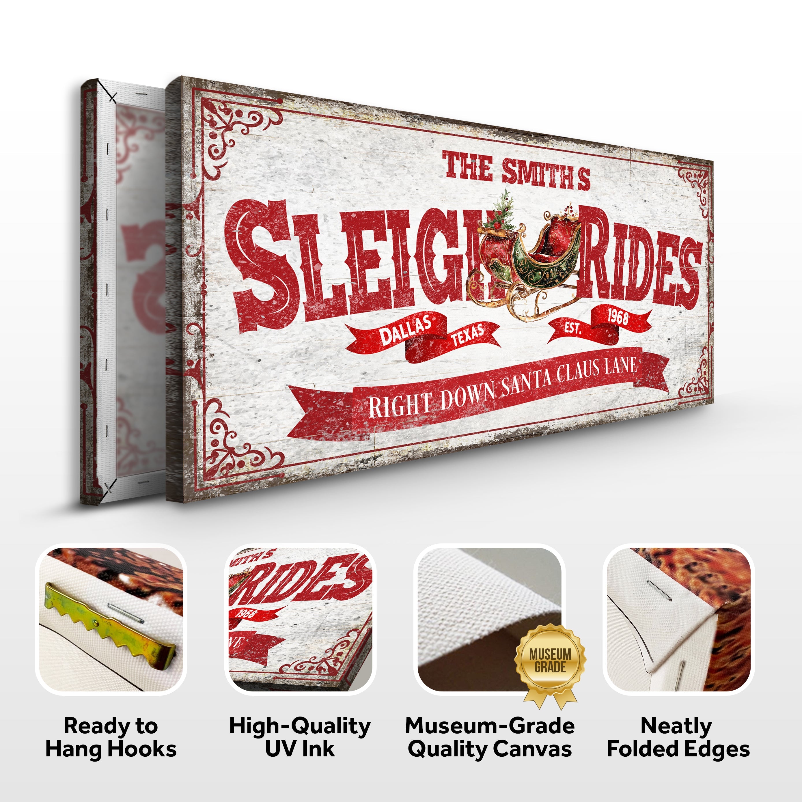 Sleigh Rides Christmas Sign IV on sale at MyriadMart