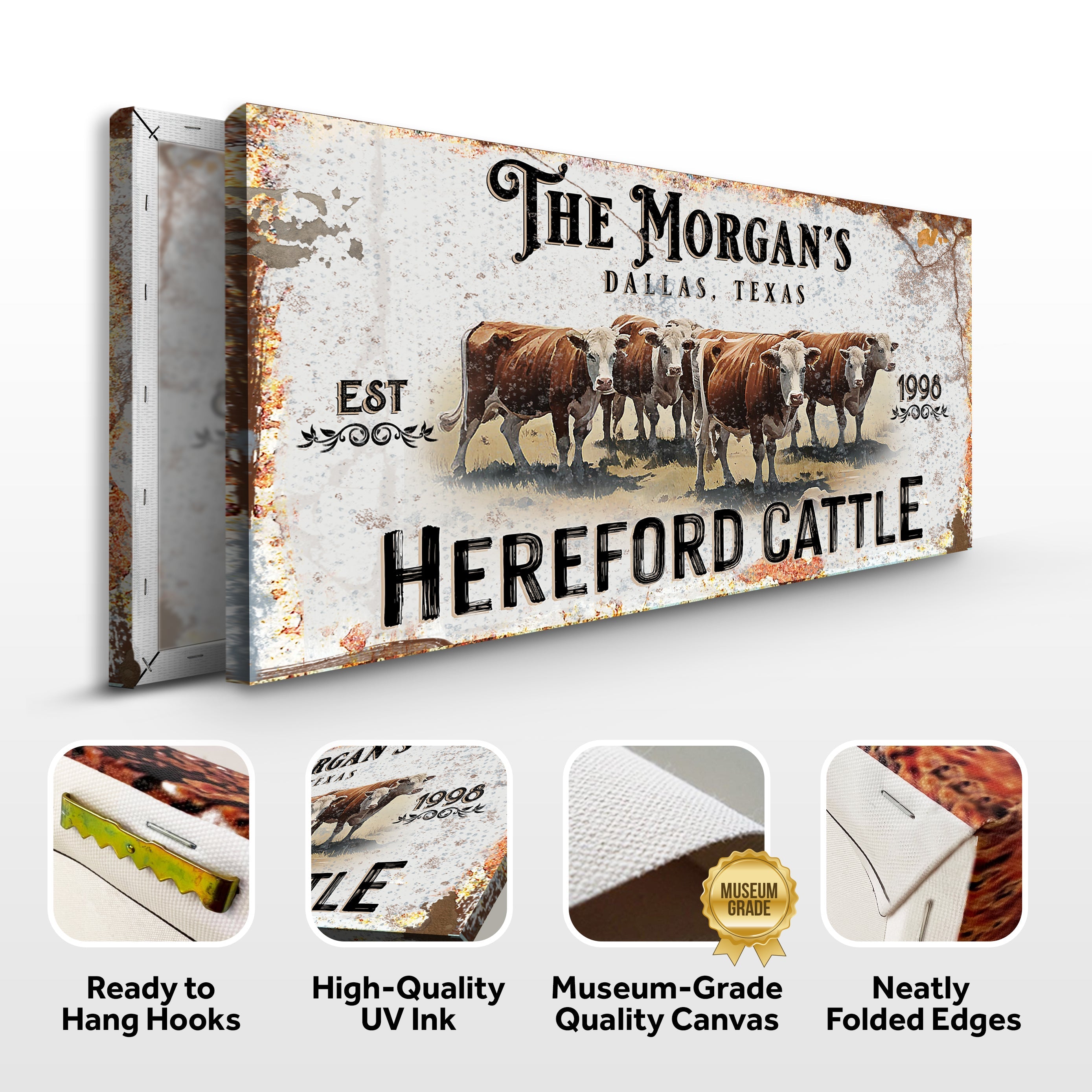 Personalized Hereford Cattle Sign II on sale at MyriadMart
