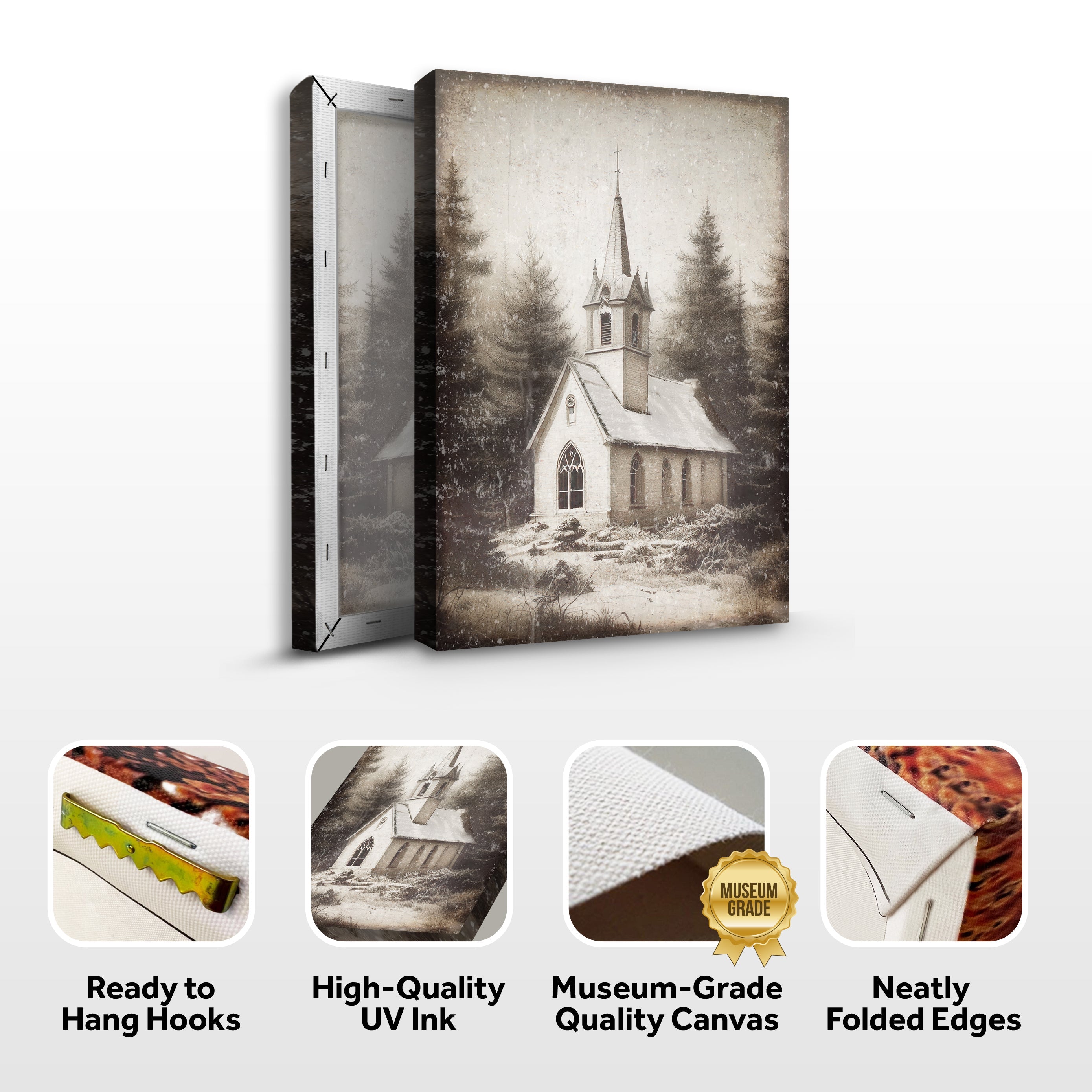 Vintage Church Christmas Wall Art III on sale at MyriadMart