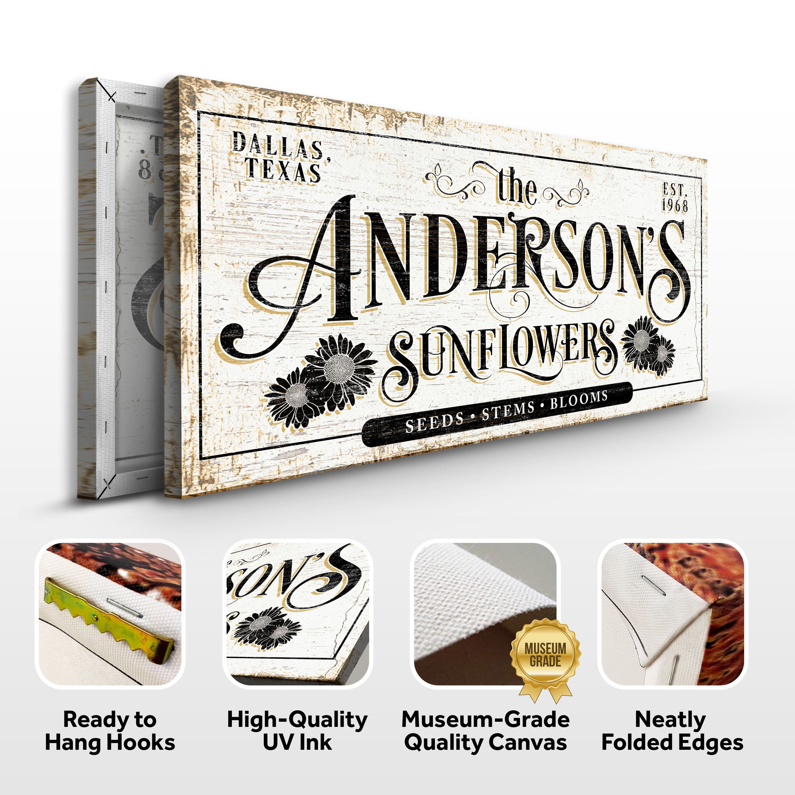 Personalized Fresh Sunflowers Sign on sale at MyriadMart