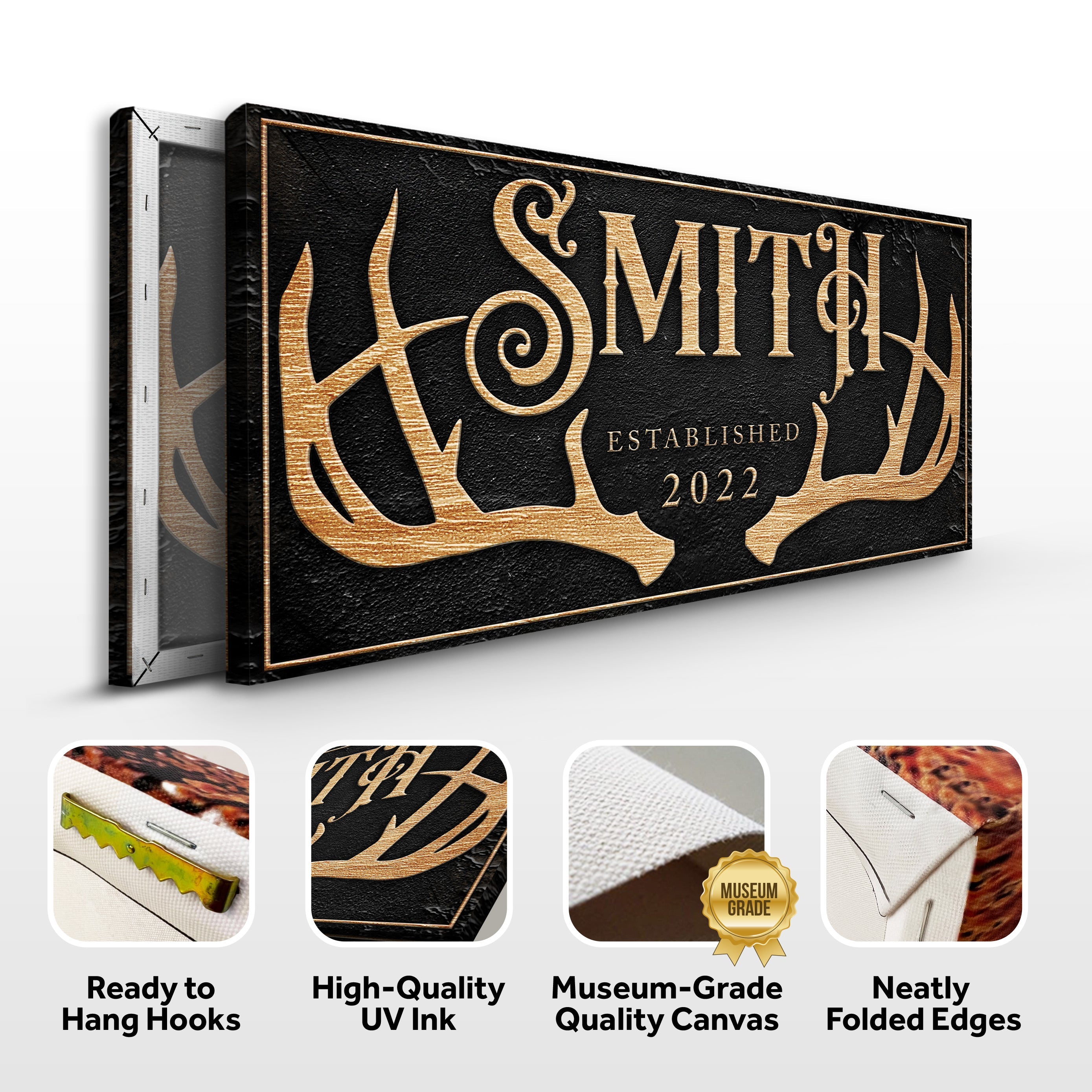 Personalized Family Antler Sign on sale at MyriadMart