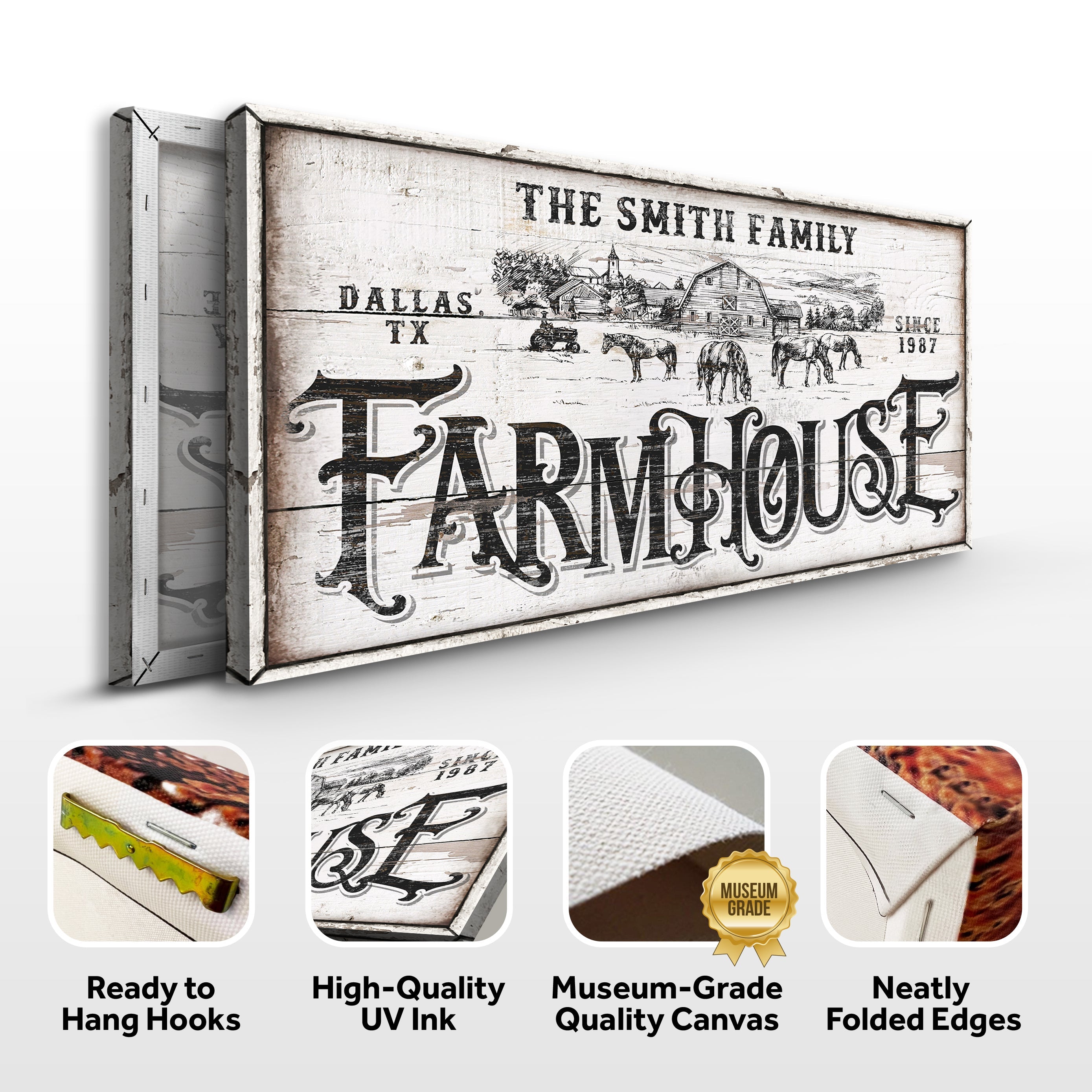 Personalized Farmhouse Sign IV on sale at MyriadMart
