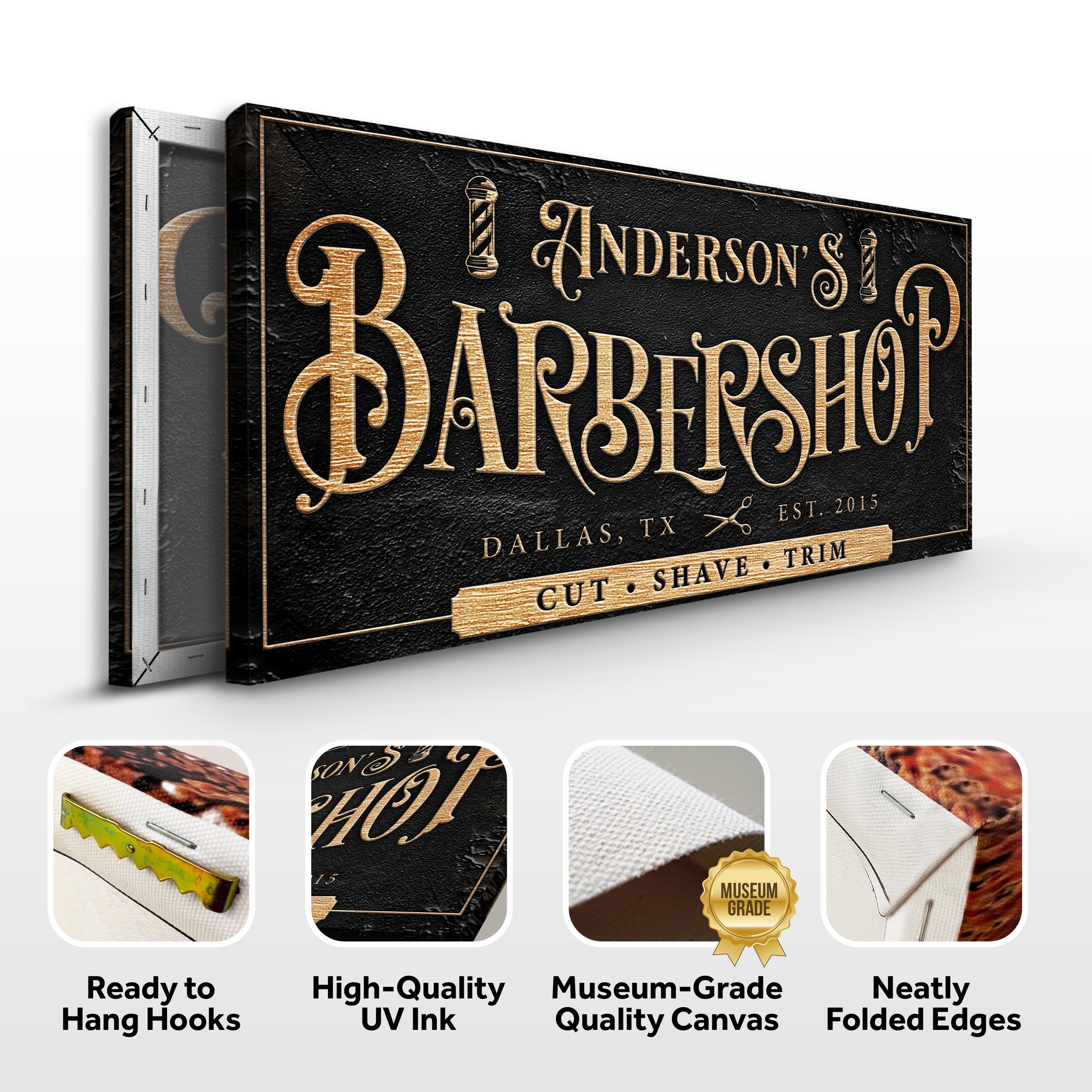 Personalized Barbershop Sign on sale at MyriadMart