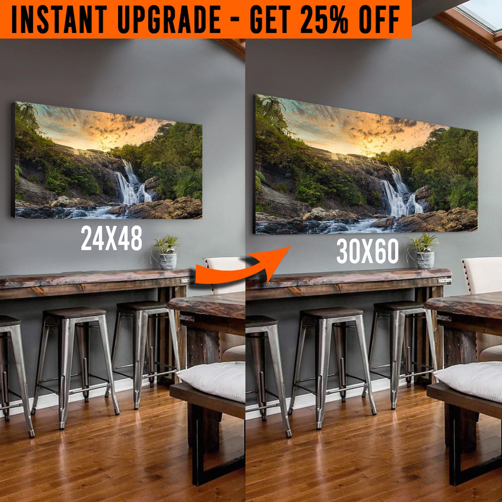 Upgrade Your 48x24 Inches 'Sunset Nature Wilderness' Canvas To 60x30 Inches on sale at MyriadMart