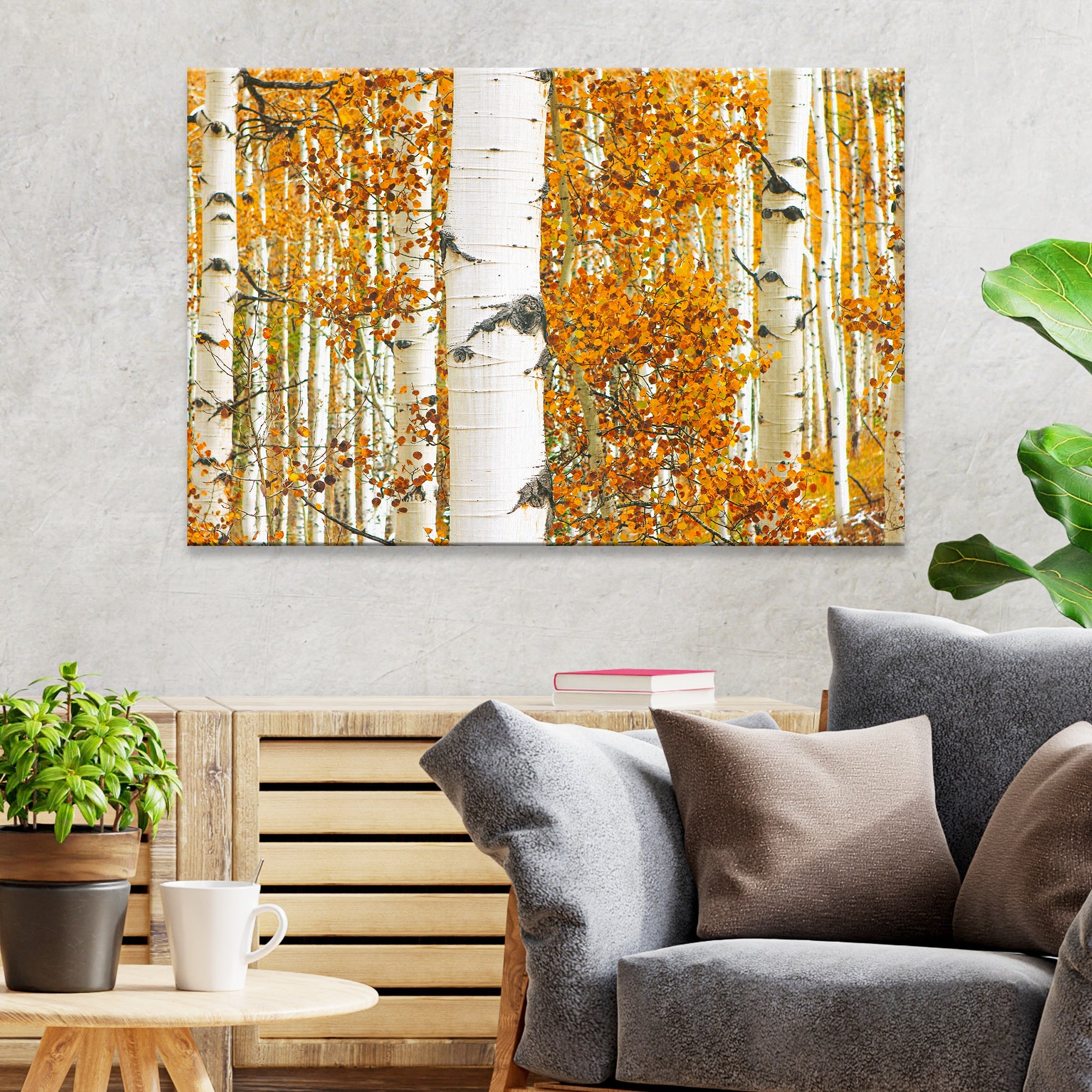 Autumn Tree Barks Canvas Wall Art on sale at MyriadMart
