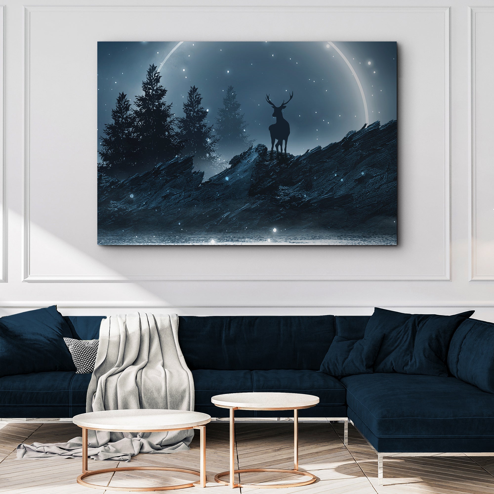 Midnight Deer Canvas Wall Art on sale at MyriadMart