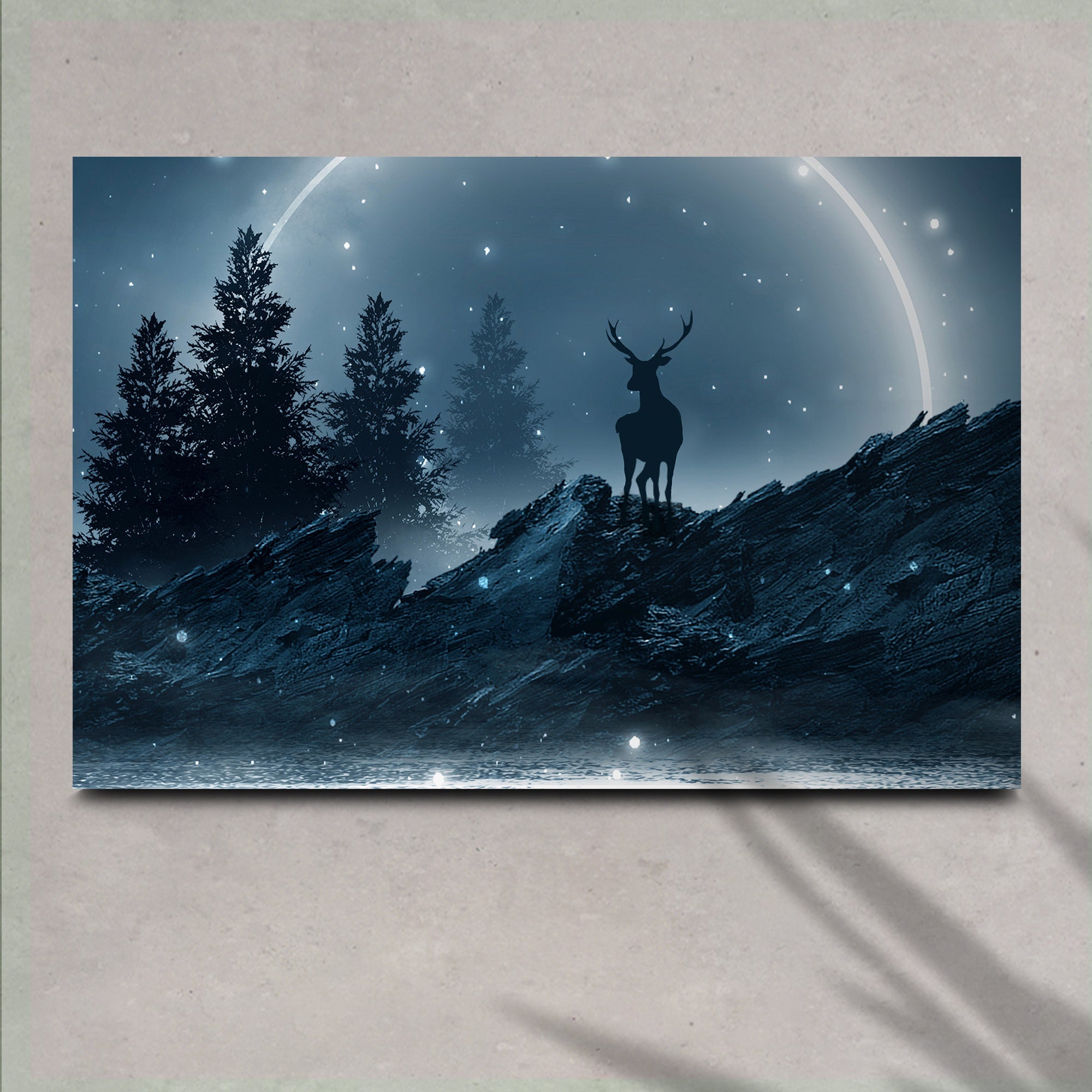 Midnight Deer Canvas Wall Art on sale at MyriadMart