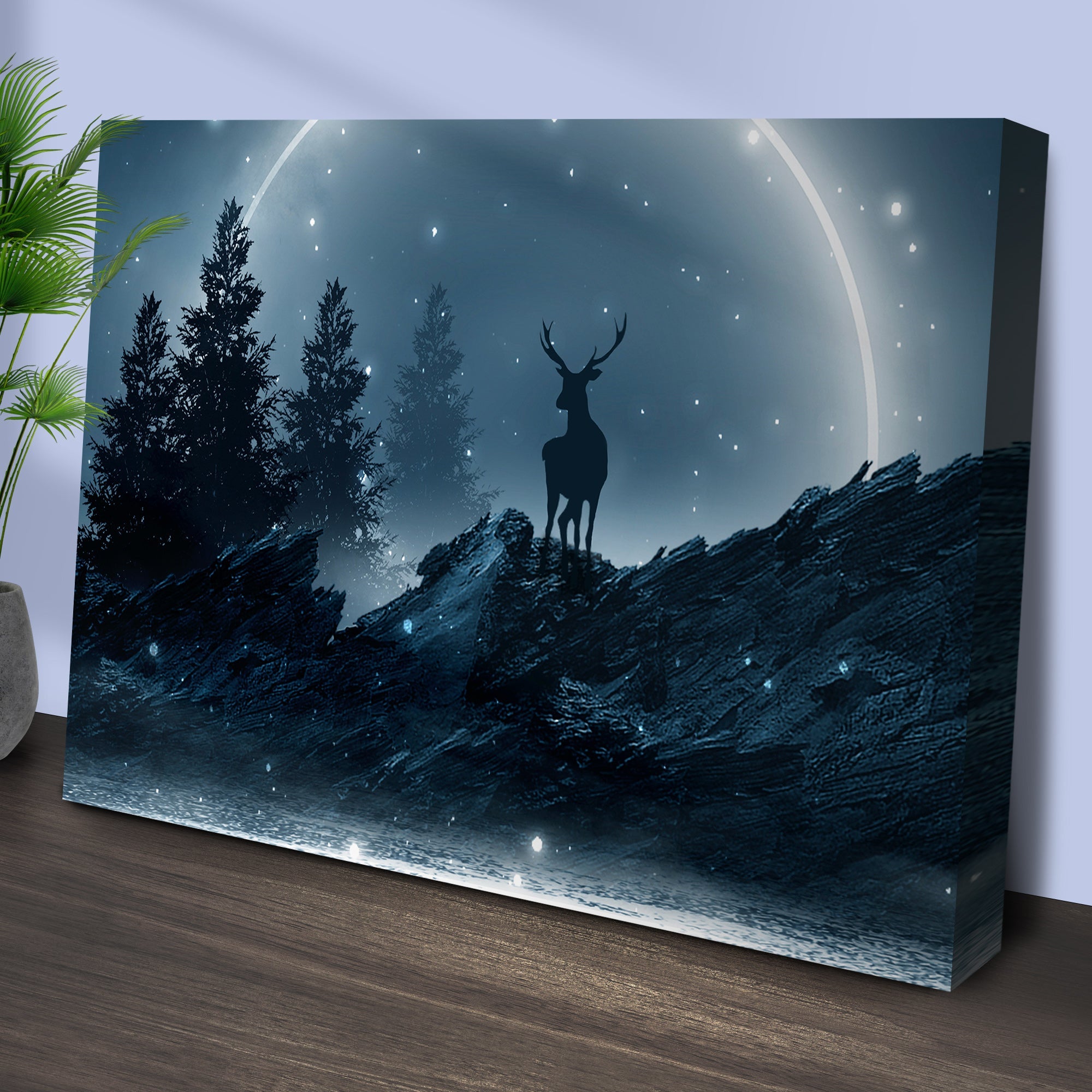 Midnight Deer Canvas Wall Art on sale at MyriadMart