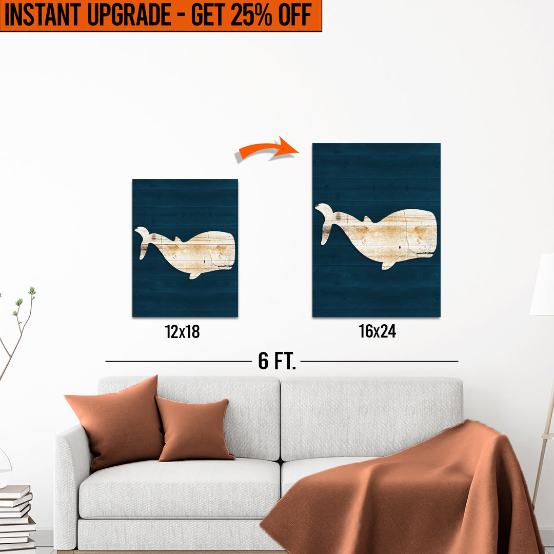 Upgrade Your 18x12 Inches 'White Whale' Canvas To 24x16 Inches on sale at MyriadMart