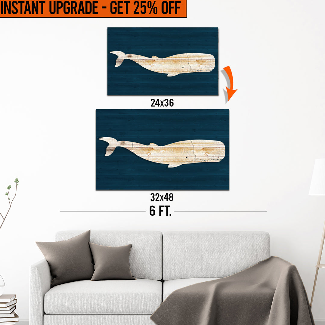 Upgrade Your 36x24 Inches 'White Whale' Canvas To 48x32 Inches on sale at MyriadMart