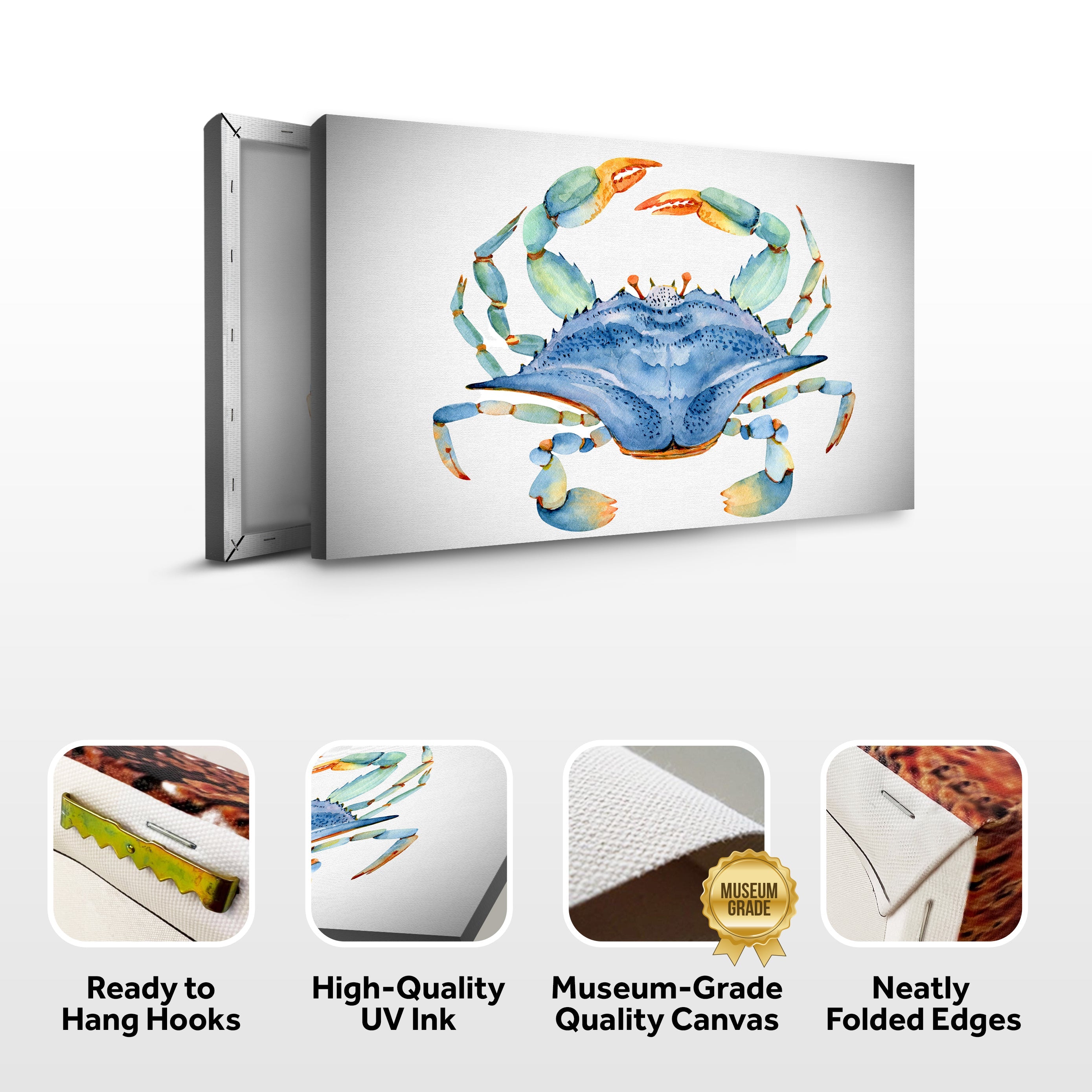 Crab Watercolor Canvas Wall Art IV on sale at MyriadMart