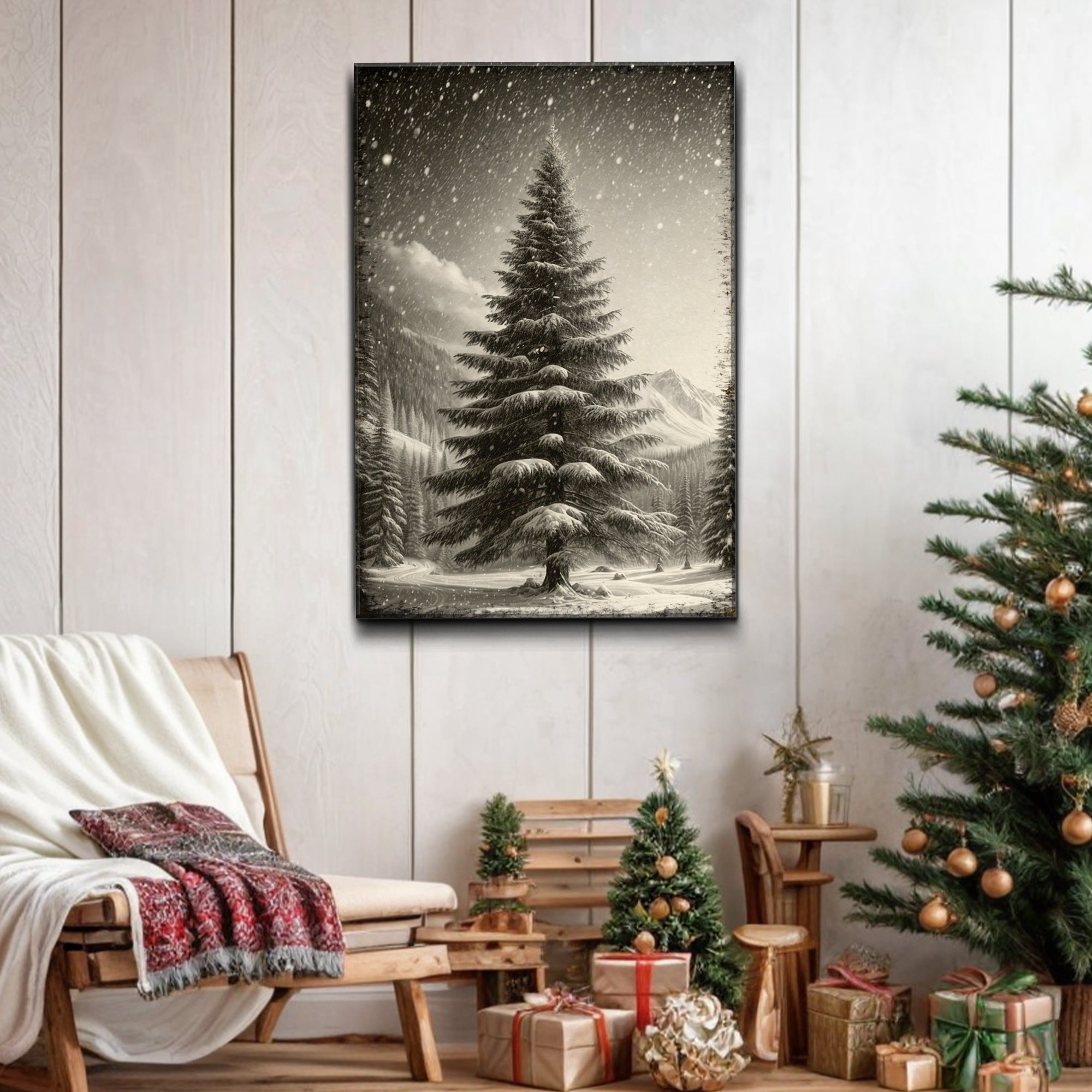 Vintage Pine Tree Christmas Wall Art II on sale at MyriadMart