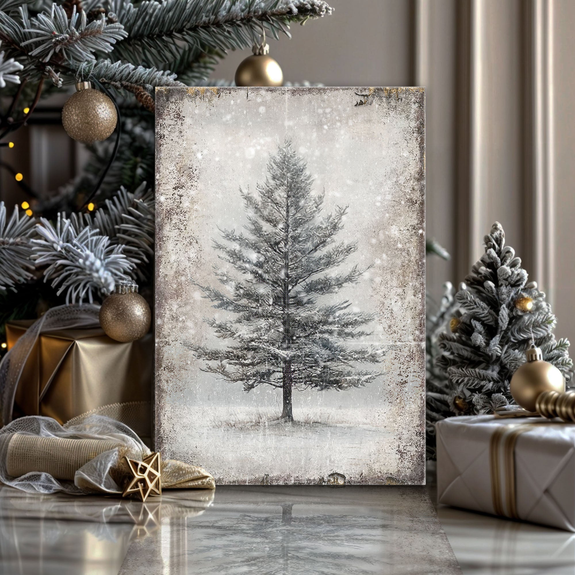 Vintage Christmas Tree Wall Art VII on sale at MyriadMart