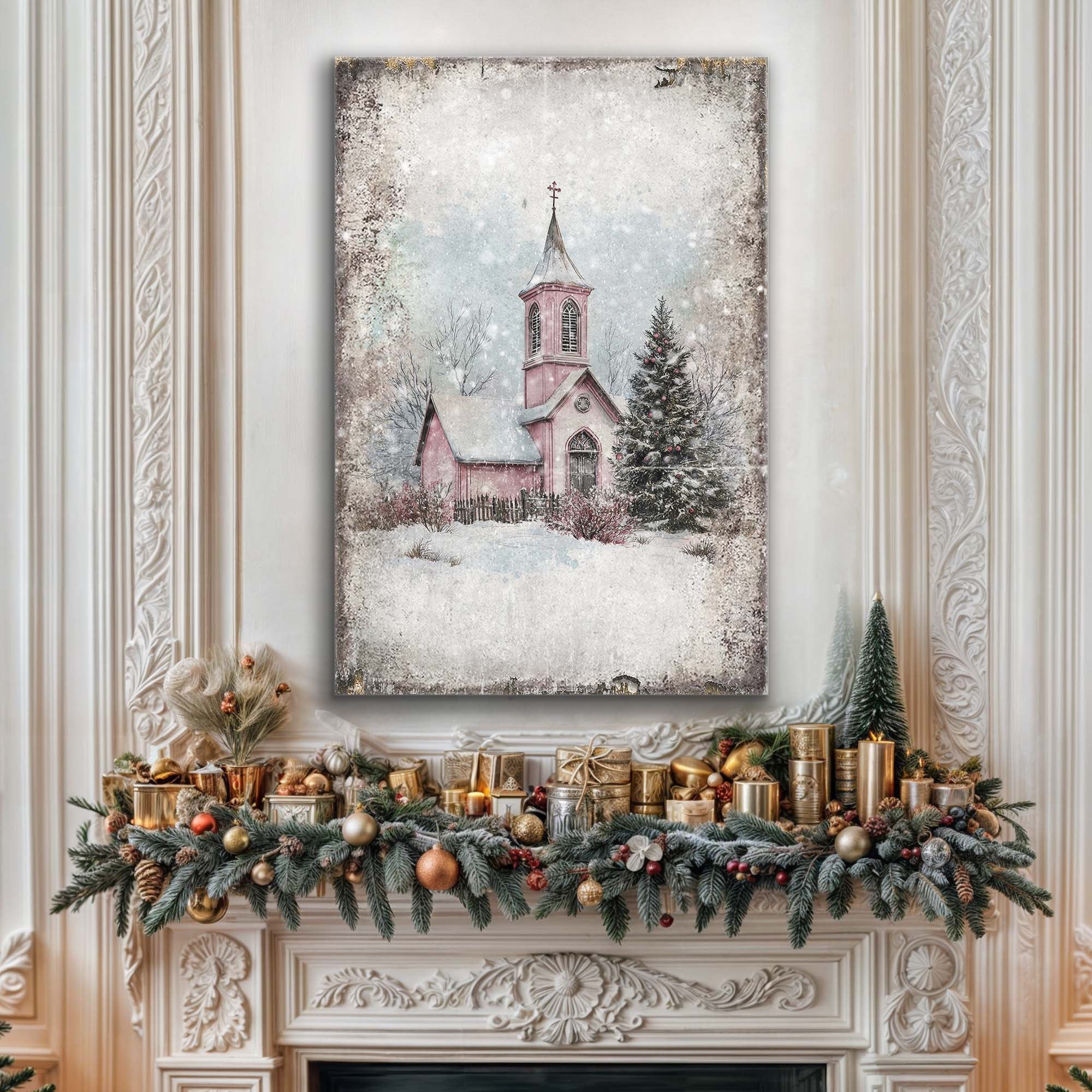 Vintage Church Christmas Wall Art on sale at MyriadMart