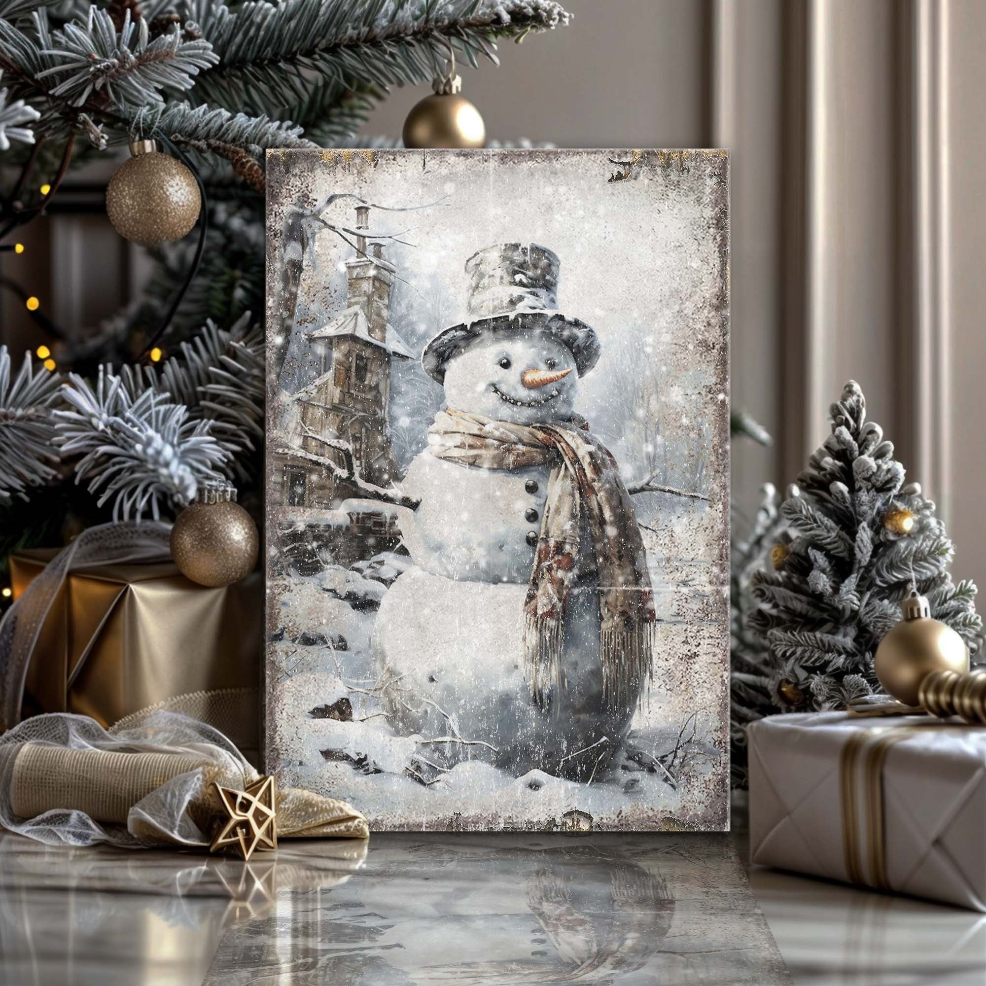 Vintage Snowman Christmas Wall Art II on sale at MyriadMart