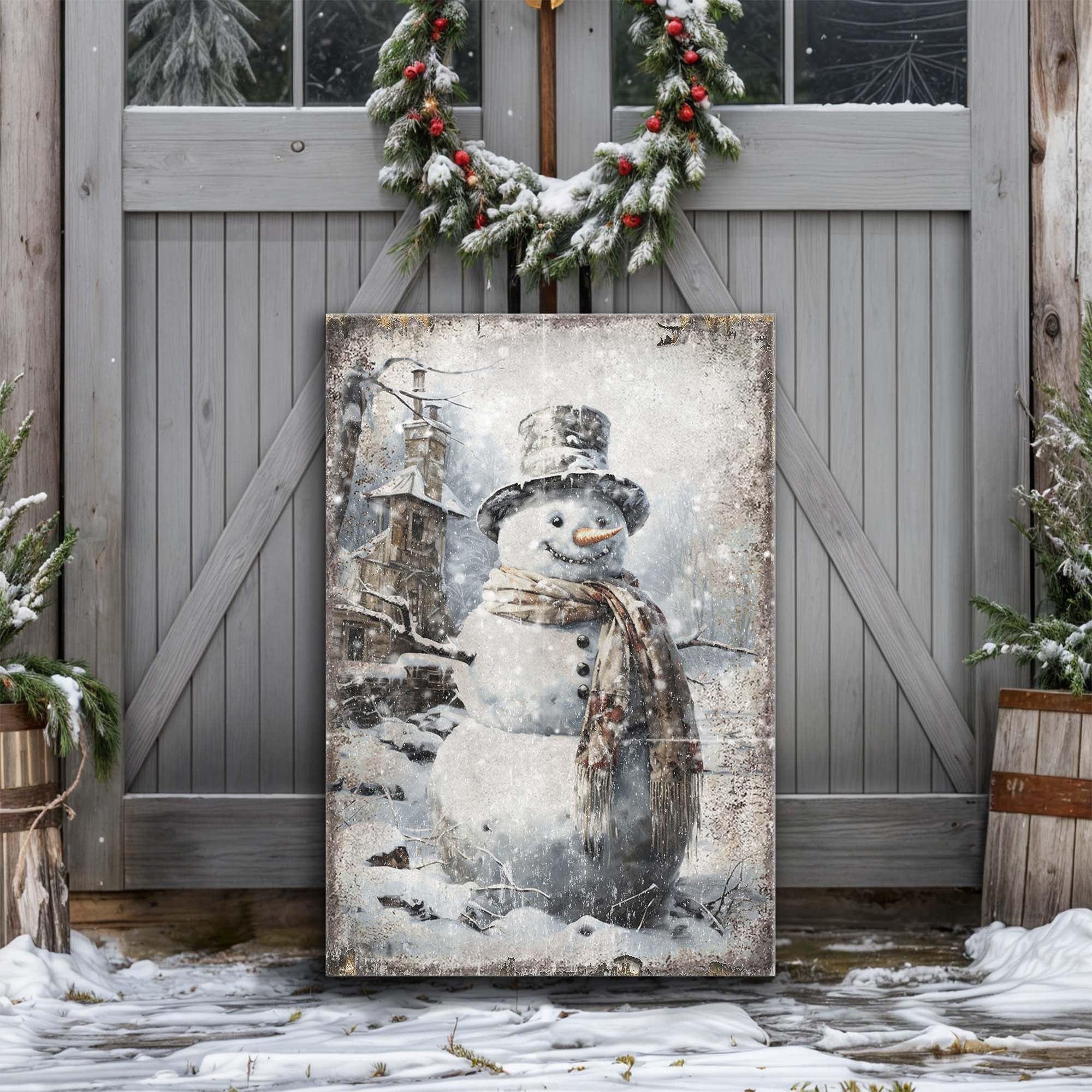 Vintage Snowman Christmas Wall Art II on sale at MyriadMart