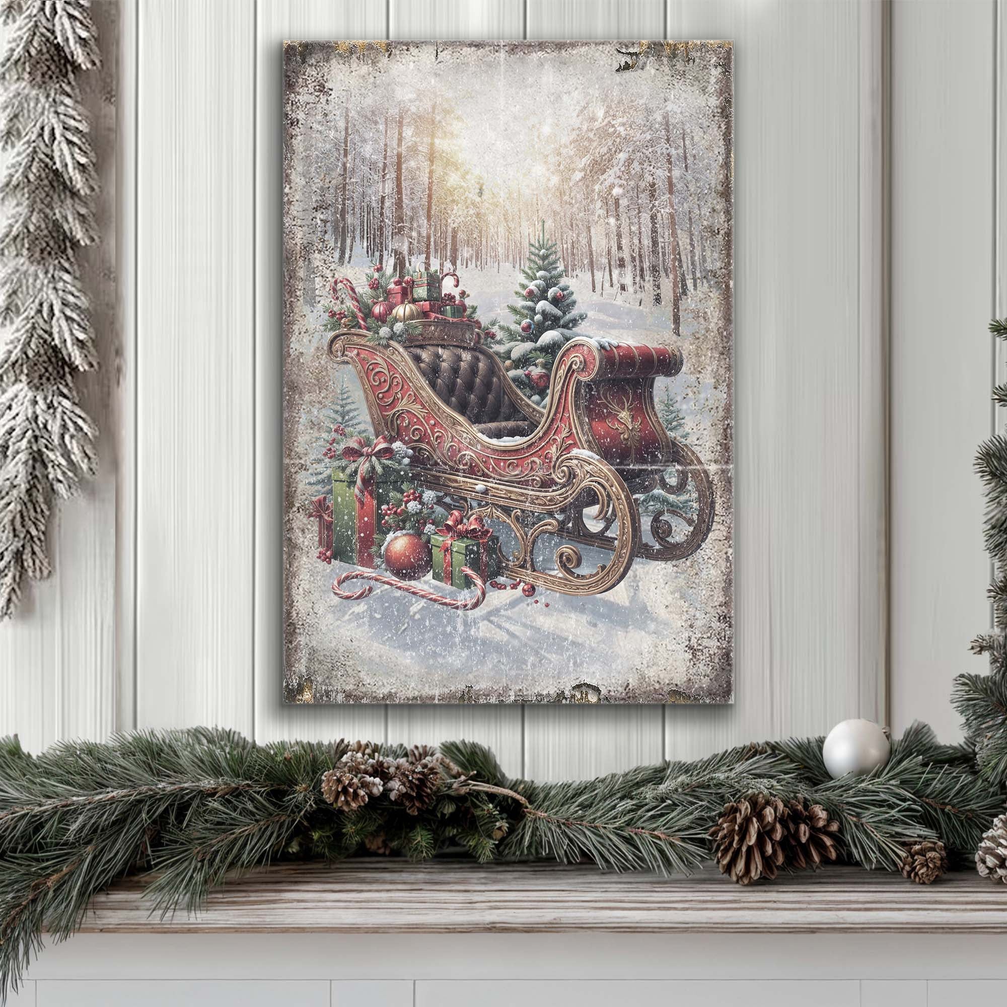 Vintage Christmas Sleigh Sled Wall Art on sale at MyriadMart
