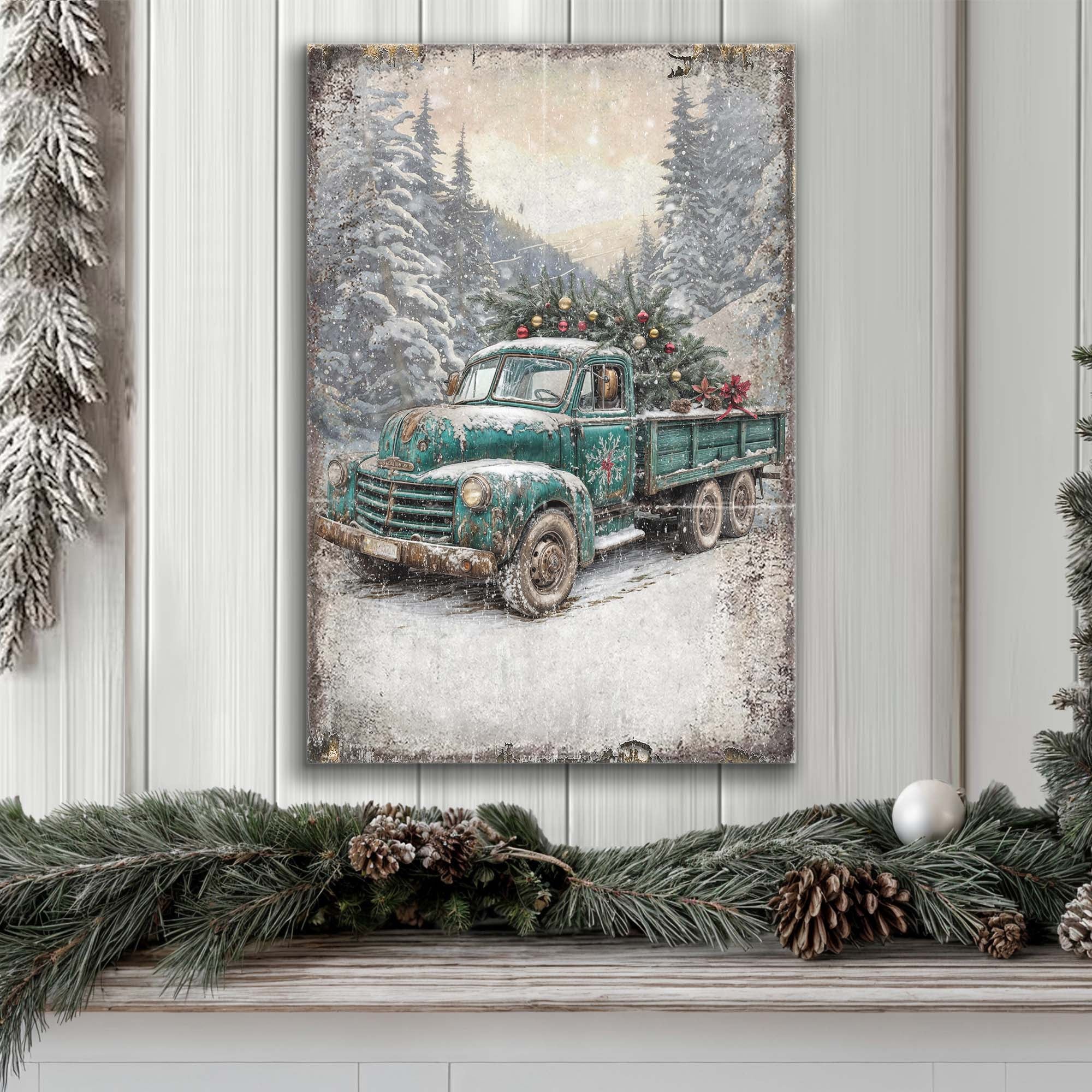 Vintage Truck With Christmas Tree Wall Art on sale at MyriadMart