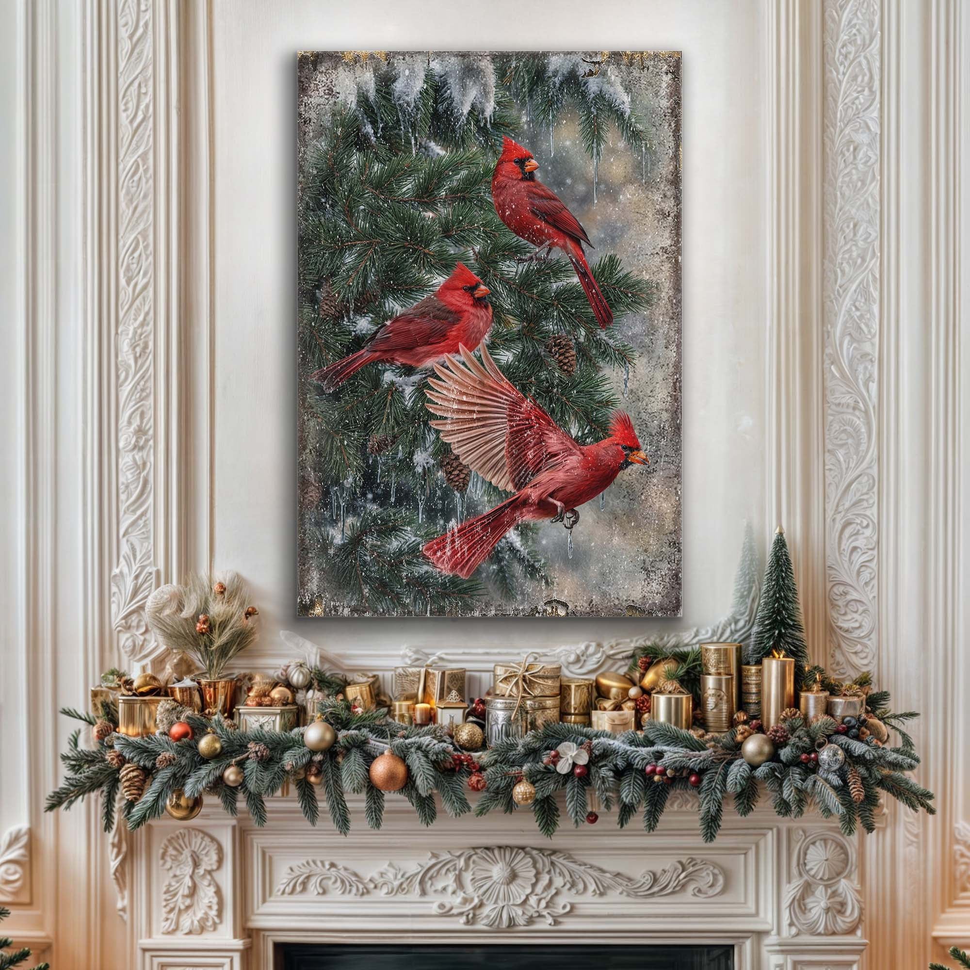 Vintage Cardinal Christmas Wall Art II on sale at MyriadMart