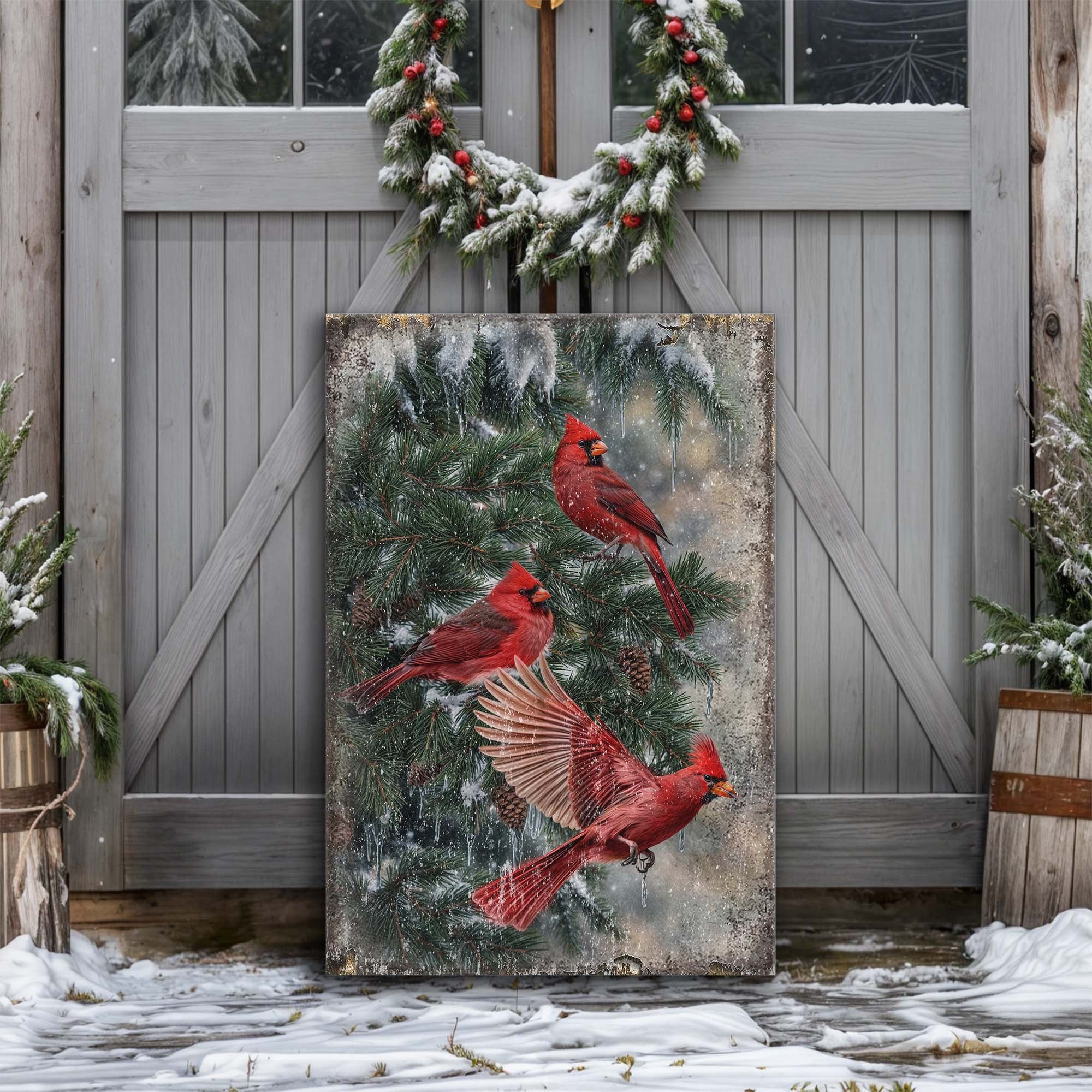 Vintage Cardinal Christmas Wall Art II on sale at MyriadMart