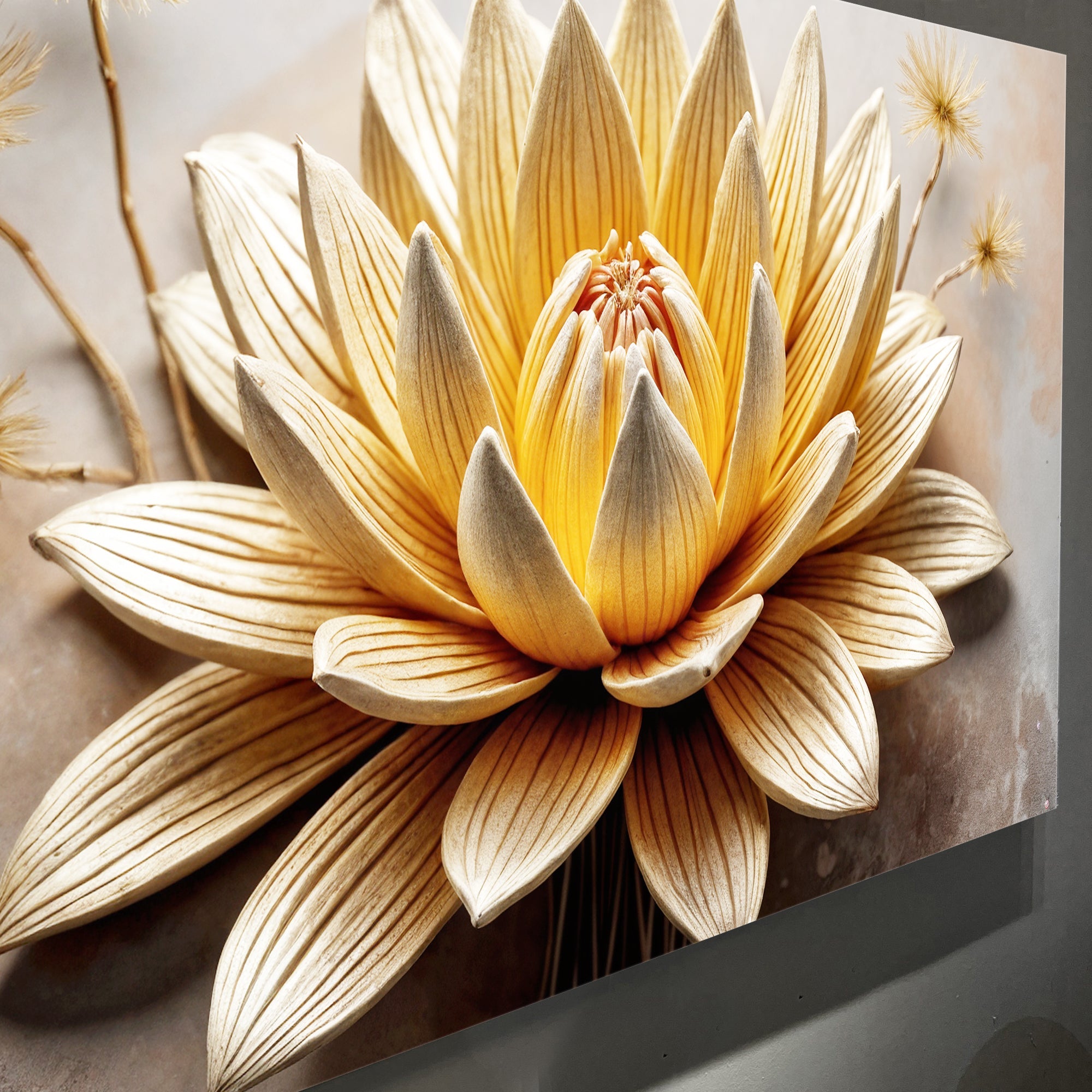 Golden Lotus Minimalist Abstract Wall Art II on sale at MyriadMart