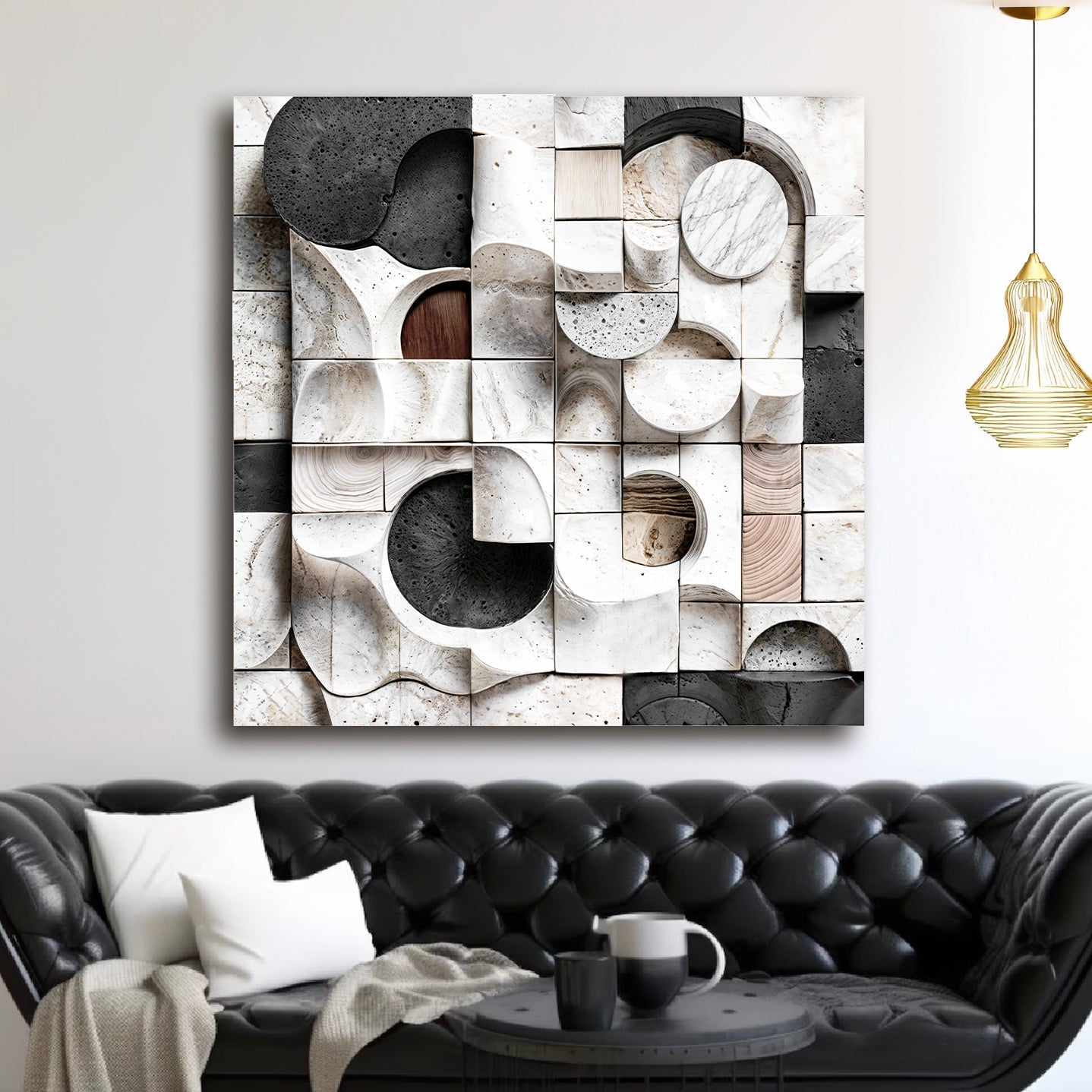 Abstract Black & White Wall Sculpture Wall Art on sale at MyriadMart