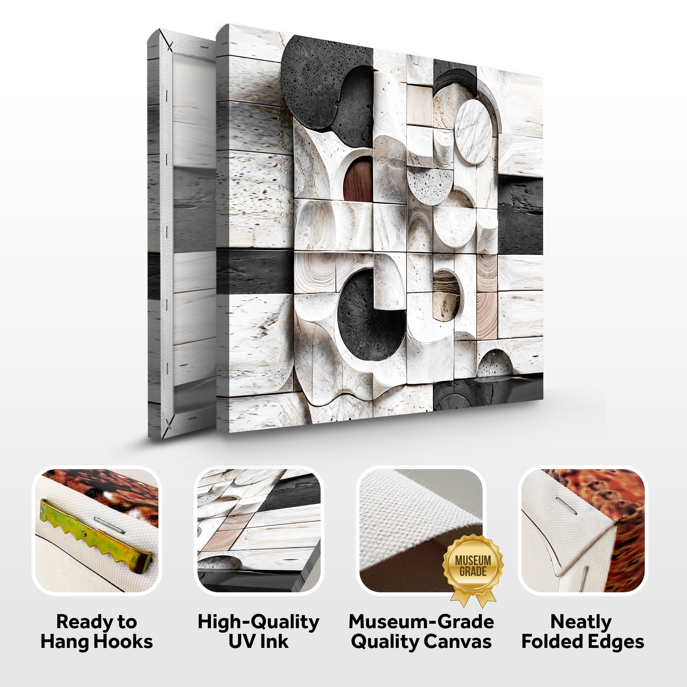 Abstract Black & White Wall Sculpture Wall Art on sale at MyriadMart