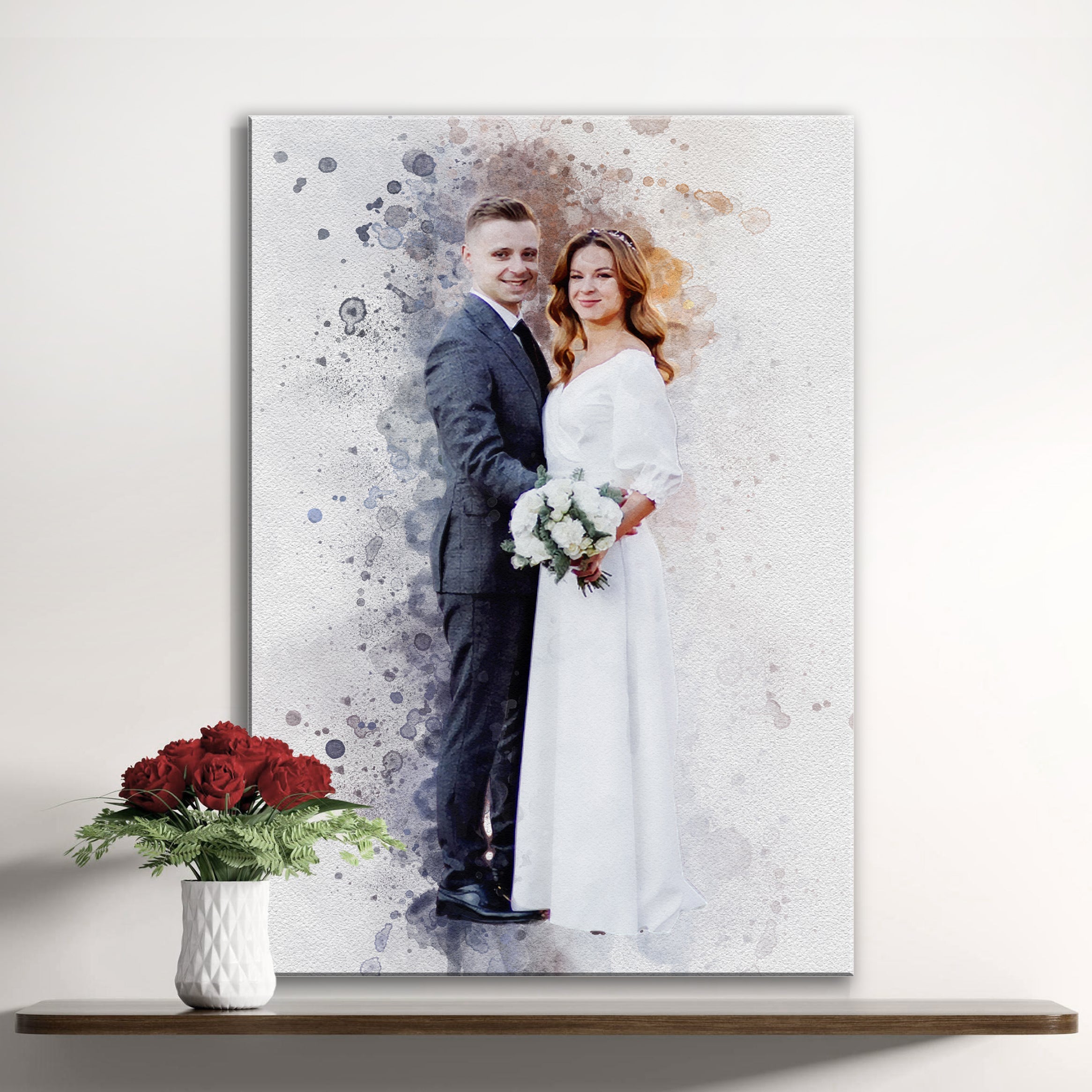 Custom Anniversary Watercolor Portrait on sale at MyriadMart