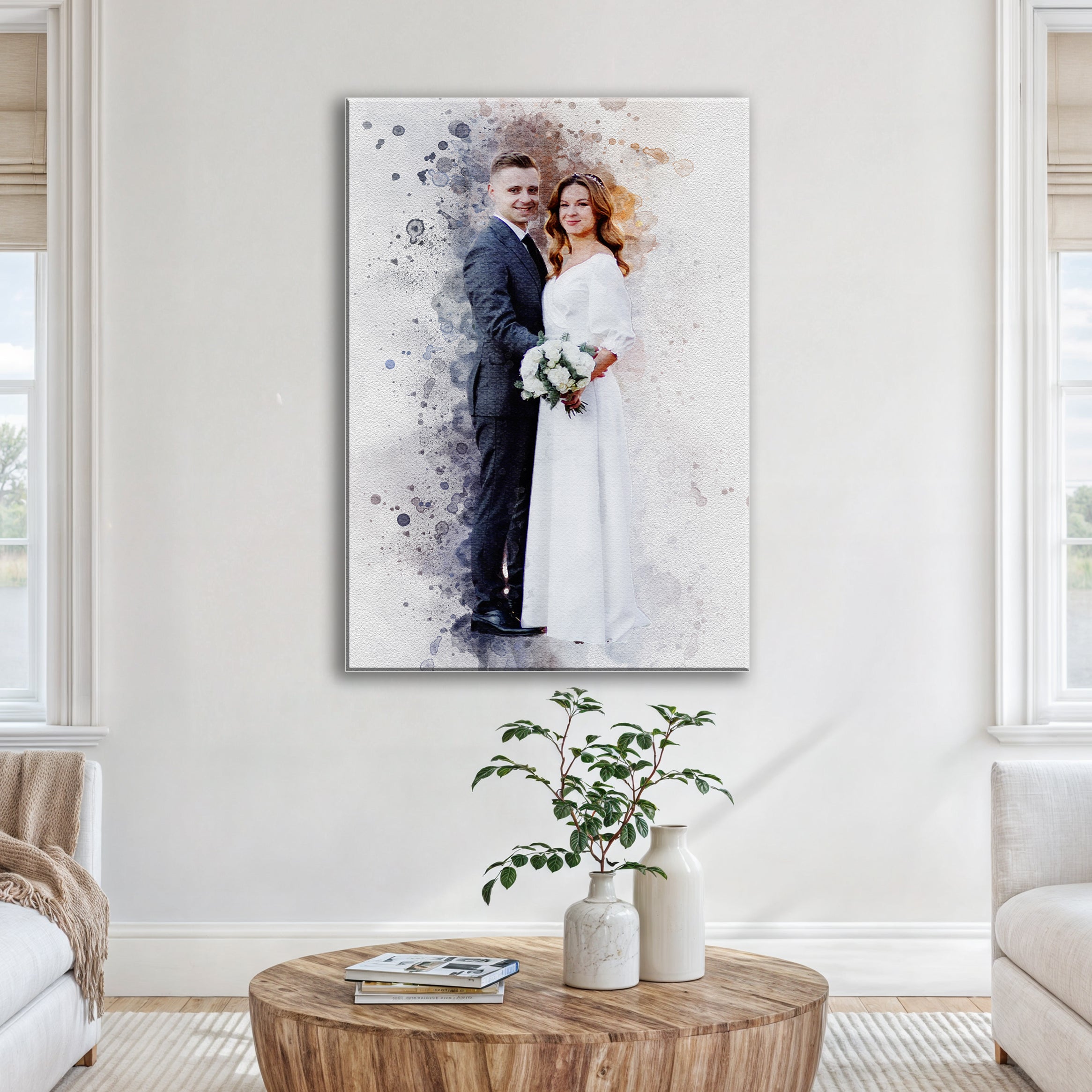Custom Anniversary Watercolor Portrait on sale at MyriadMart