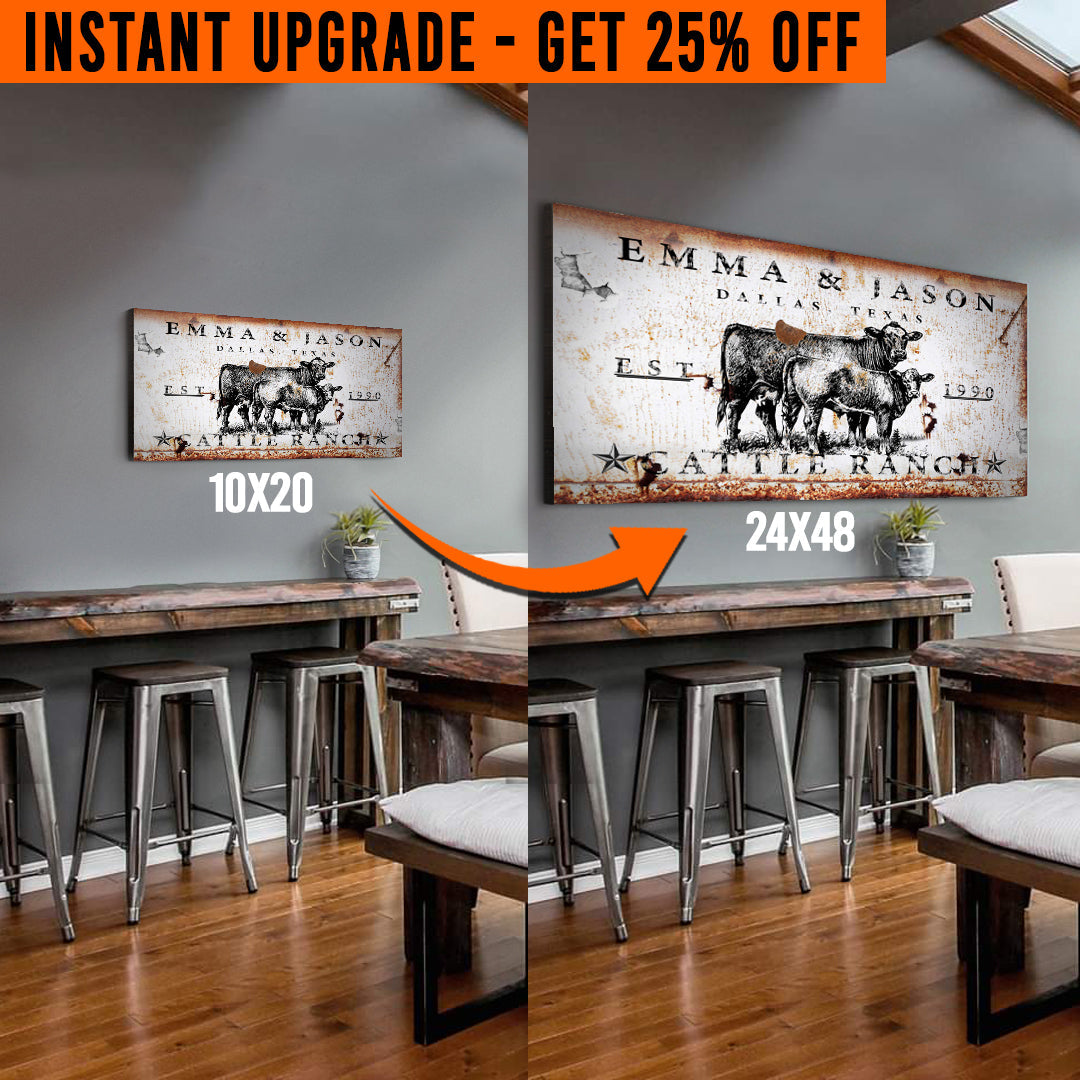 Upgrade Your 'Cattle Ranch' Style 2 Canvas To 24x48 Inches Free Shipping on sale at MyriadMart